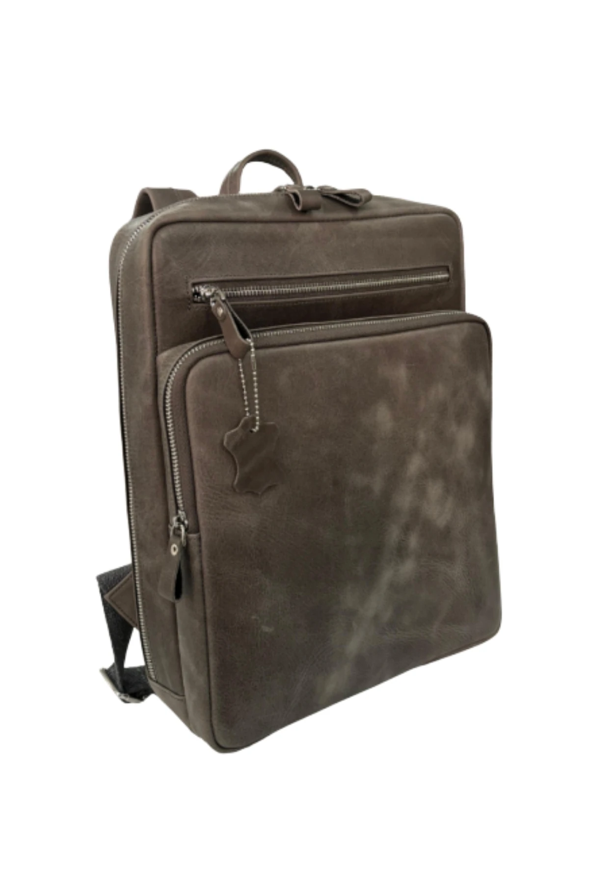 Hakiki Deri Unisex Sırt Çantası – Laptop Bölmeli, Suya Dayanıklı, Çok Gözlü | Roma 1251 - Tiguan Gri