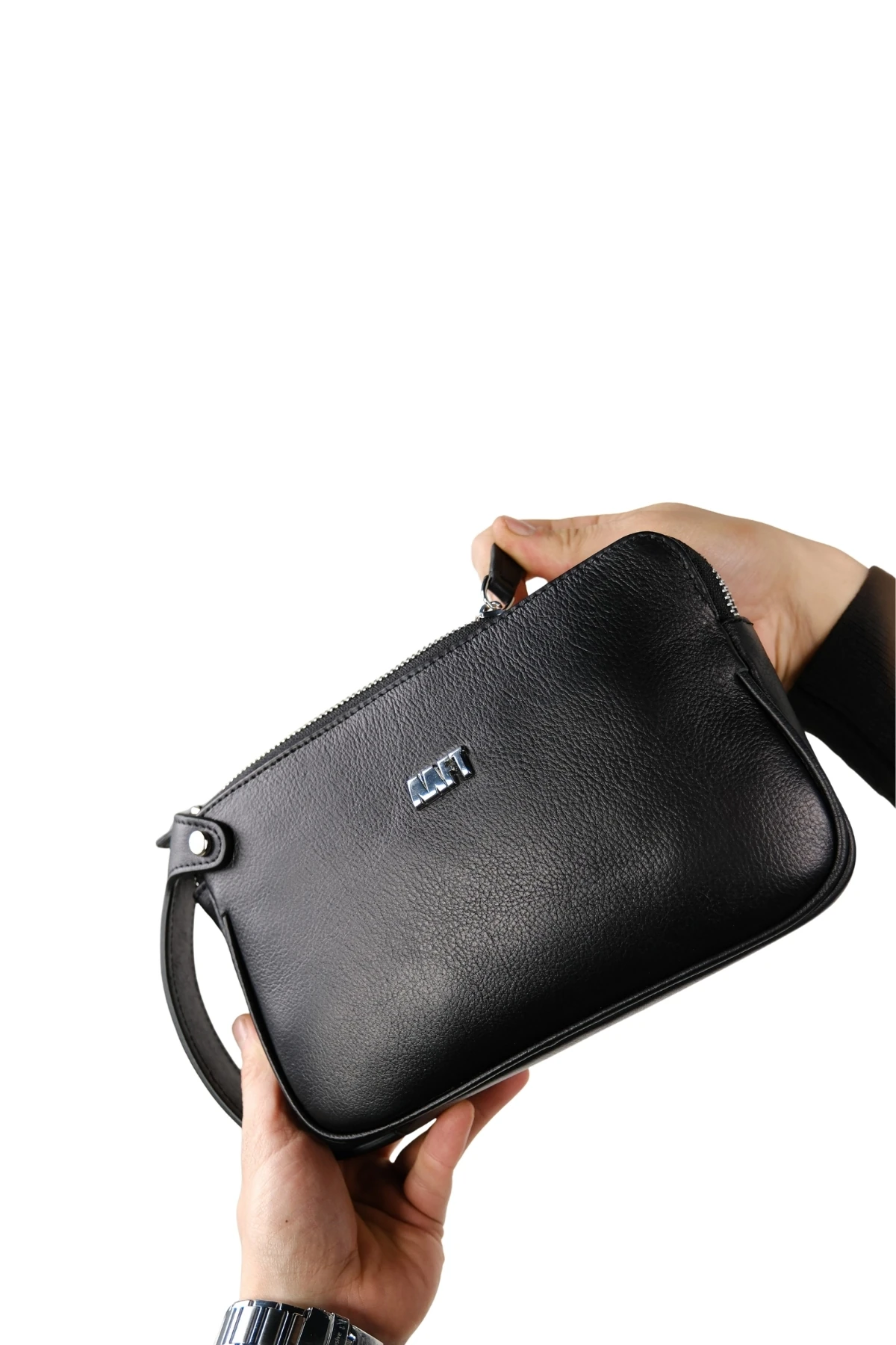 Hakiki Deri Unisex El Çantası – Fermuarlı, Kişiye Özel | Moon Bag 4381