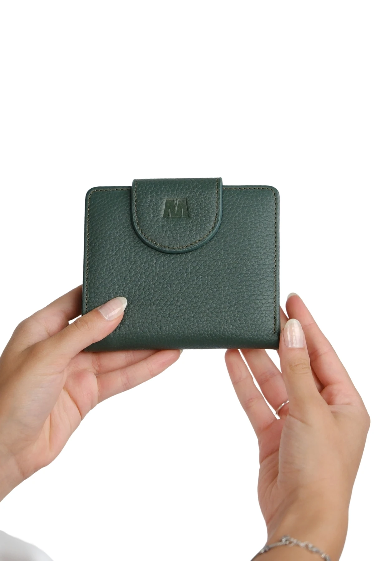 Hakiki Deri Kadın Cüzdan | Mira 1437 - Flother Mat Koyu Yeşil