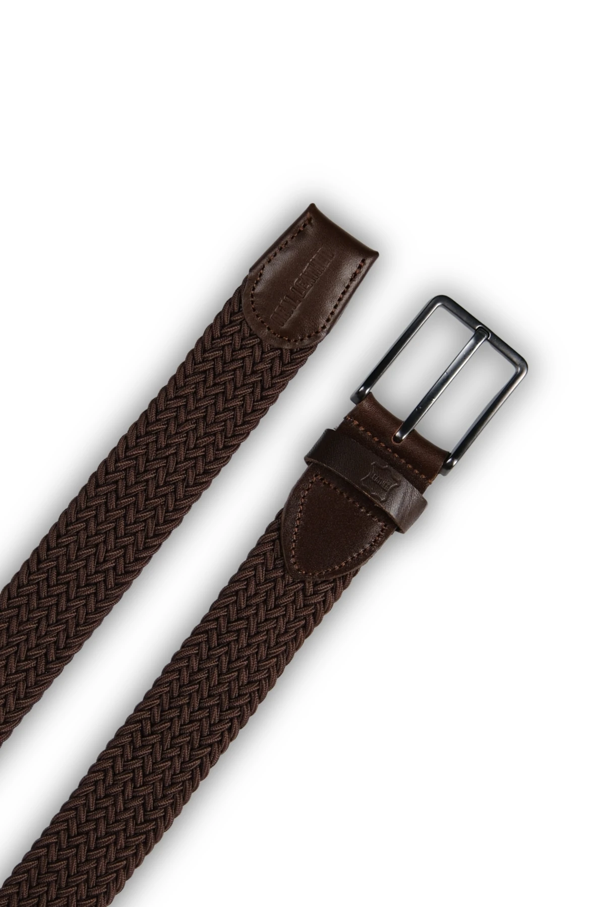Hakiki Deri Erkek Örgü Esnek Kemer – 3,5cm, Kahve | 9865