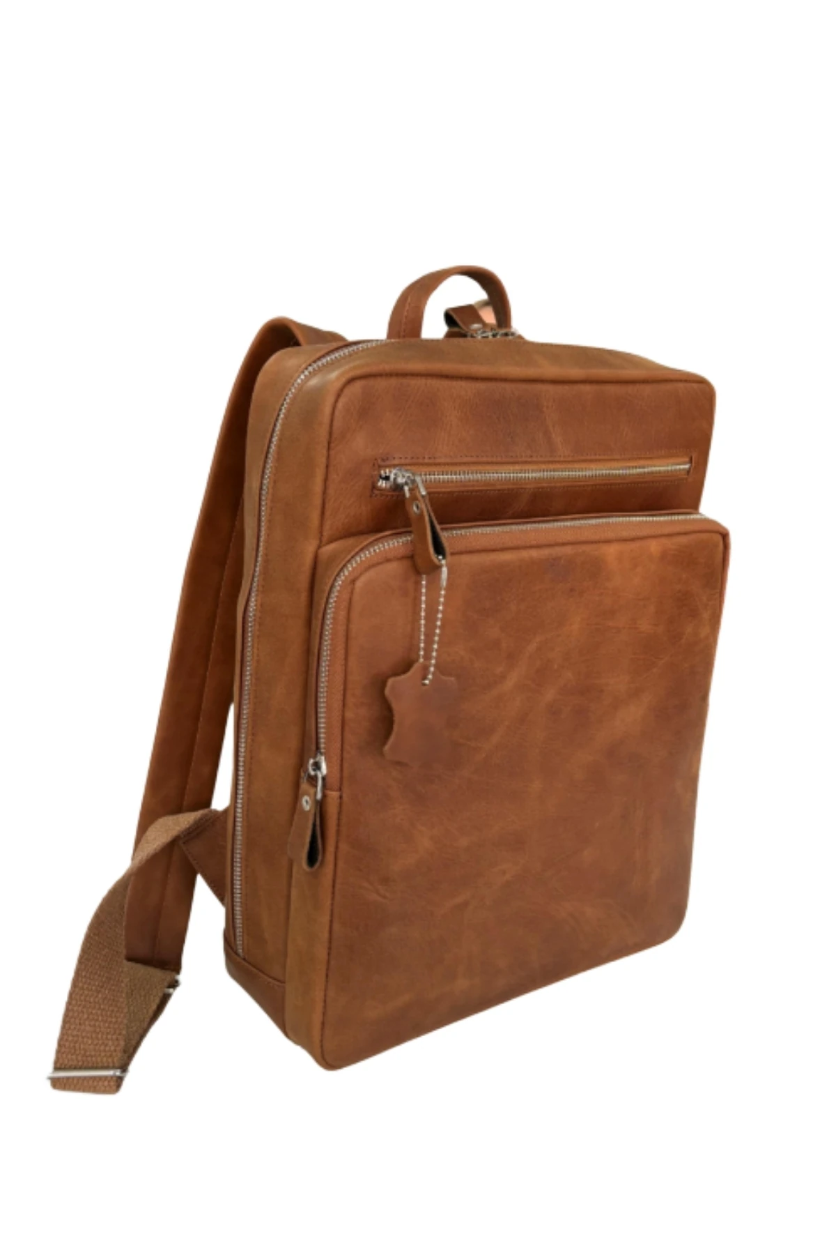 Hakiki Deri Unisex Sırt Çantası – Laptop Bölmeli, Suya Dayanıklı, Çok Gözlü | Roma 1251 - Tiguan Taba
