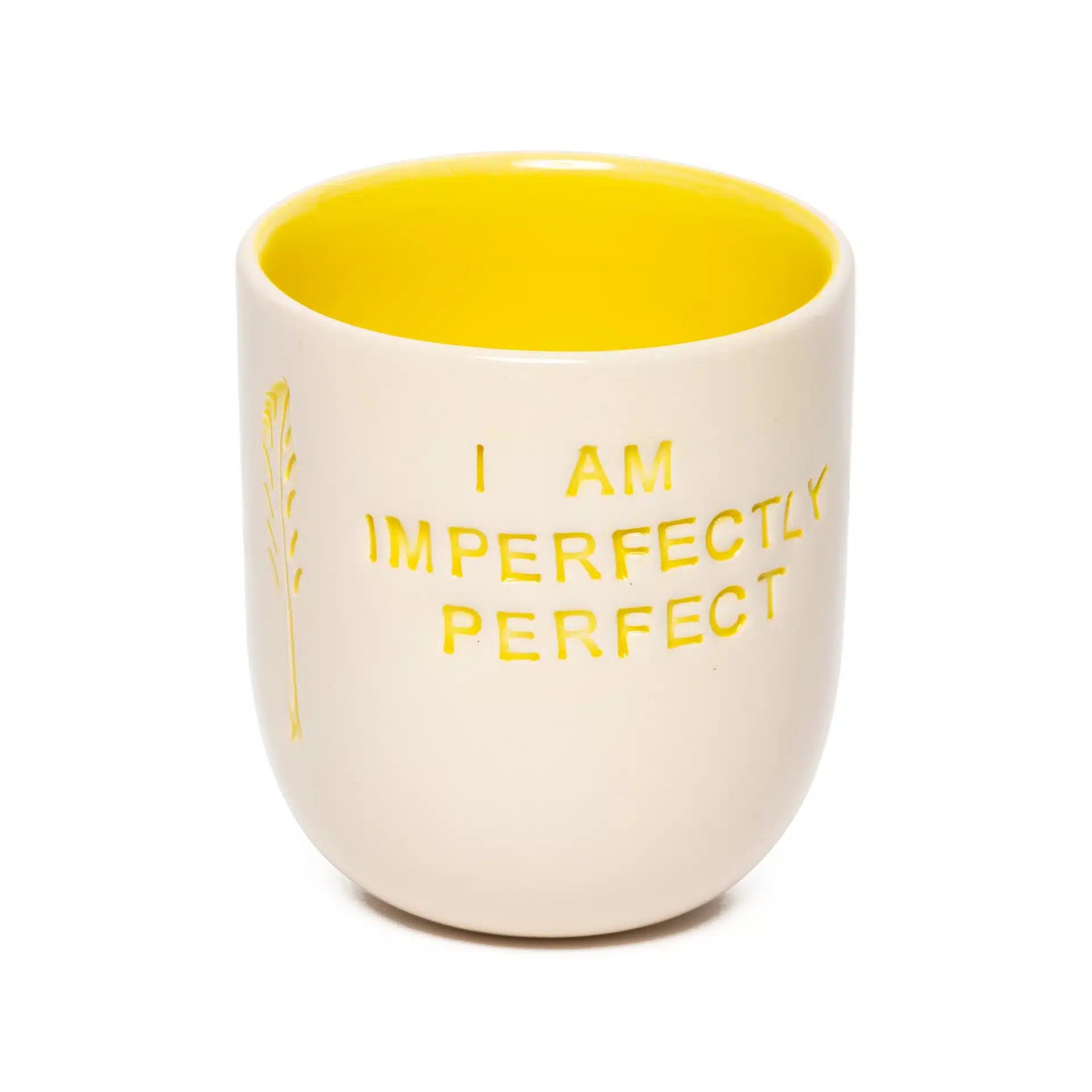 I am Imperfectly Perfect' Yellow El Yapımı Seramik Kupa