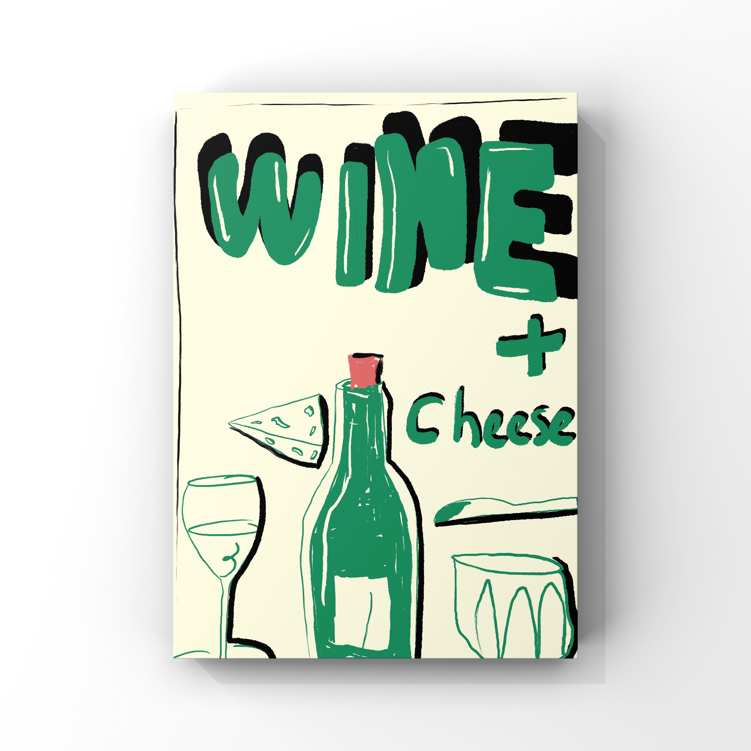 Wine + Cheese Art Print