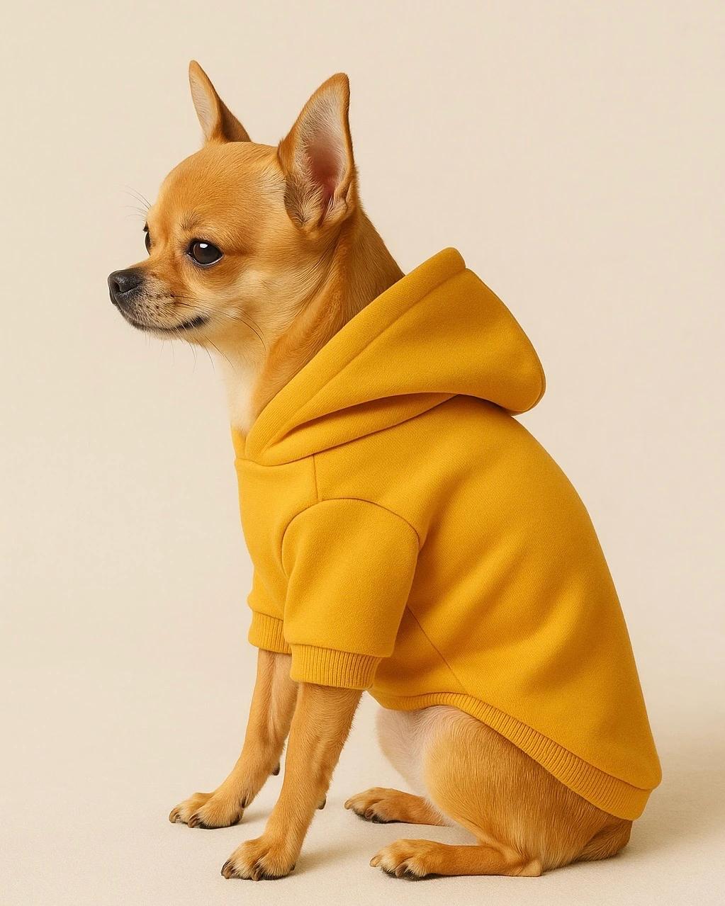 CHANEL Enerjisi Üzerinde Minikler İçin! – Sarı Kapüşonlu Premium Pet Sweatshirt