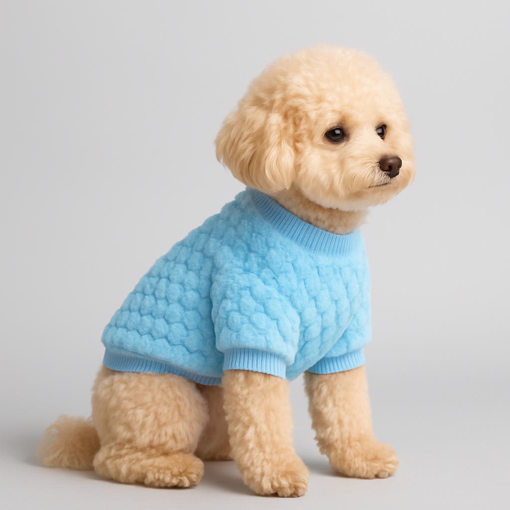 Pawpetia Mavi Peluş Ayıcık Kazak – Minik Dostunuzun Kışlık Lüks Stili!