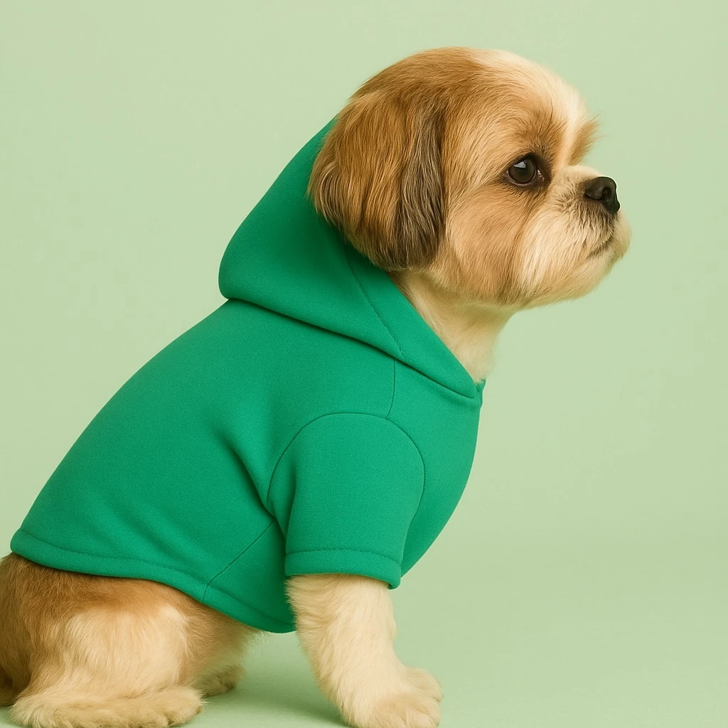 GUCCCİ  Evcil Stil Sahibi: Yeşil Kapüşonlu Lüks Pet Sweatshirt