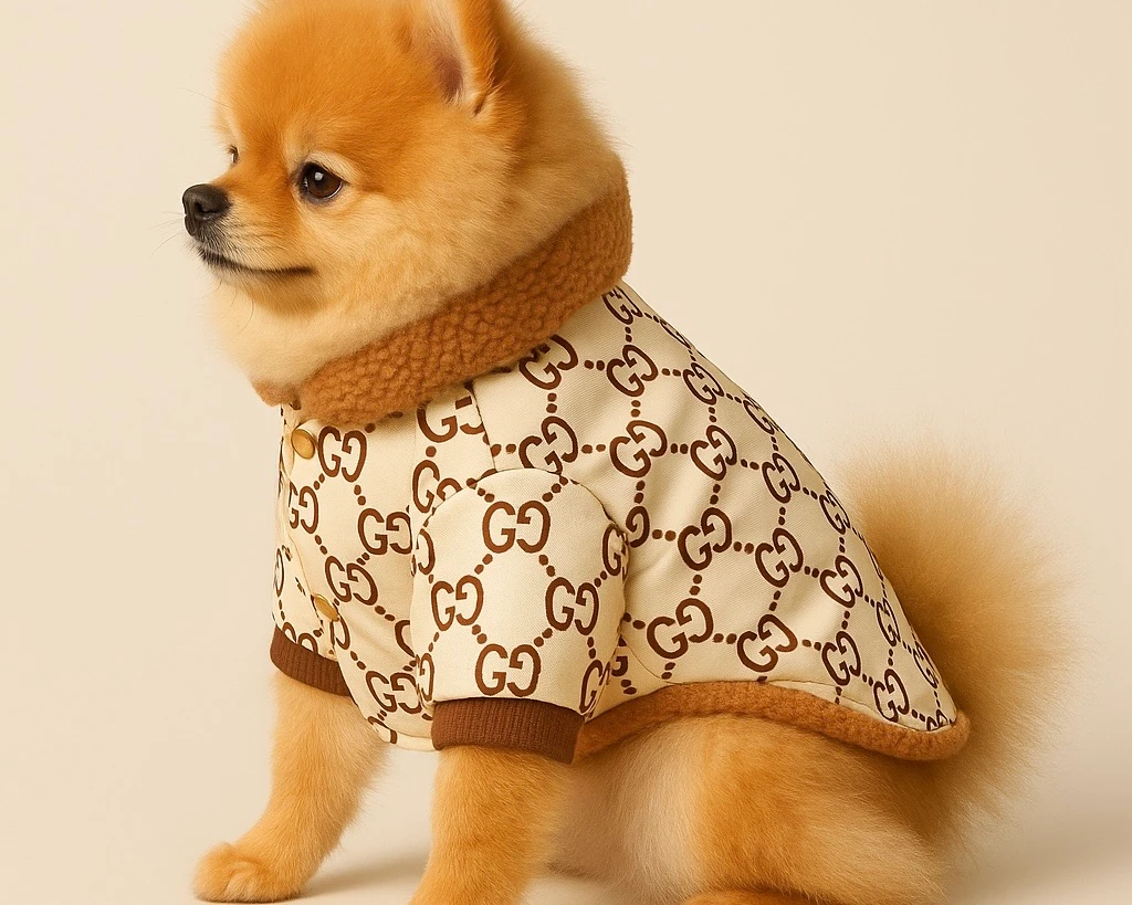 GUCCİ “Şıklığın Patili Hali – Kürk Yakalı Premium Köpek Ceketi”