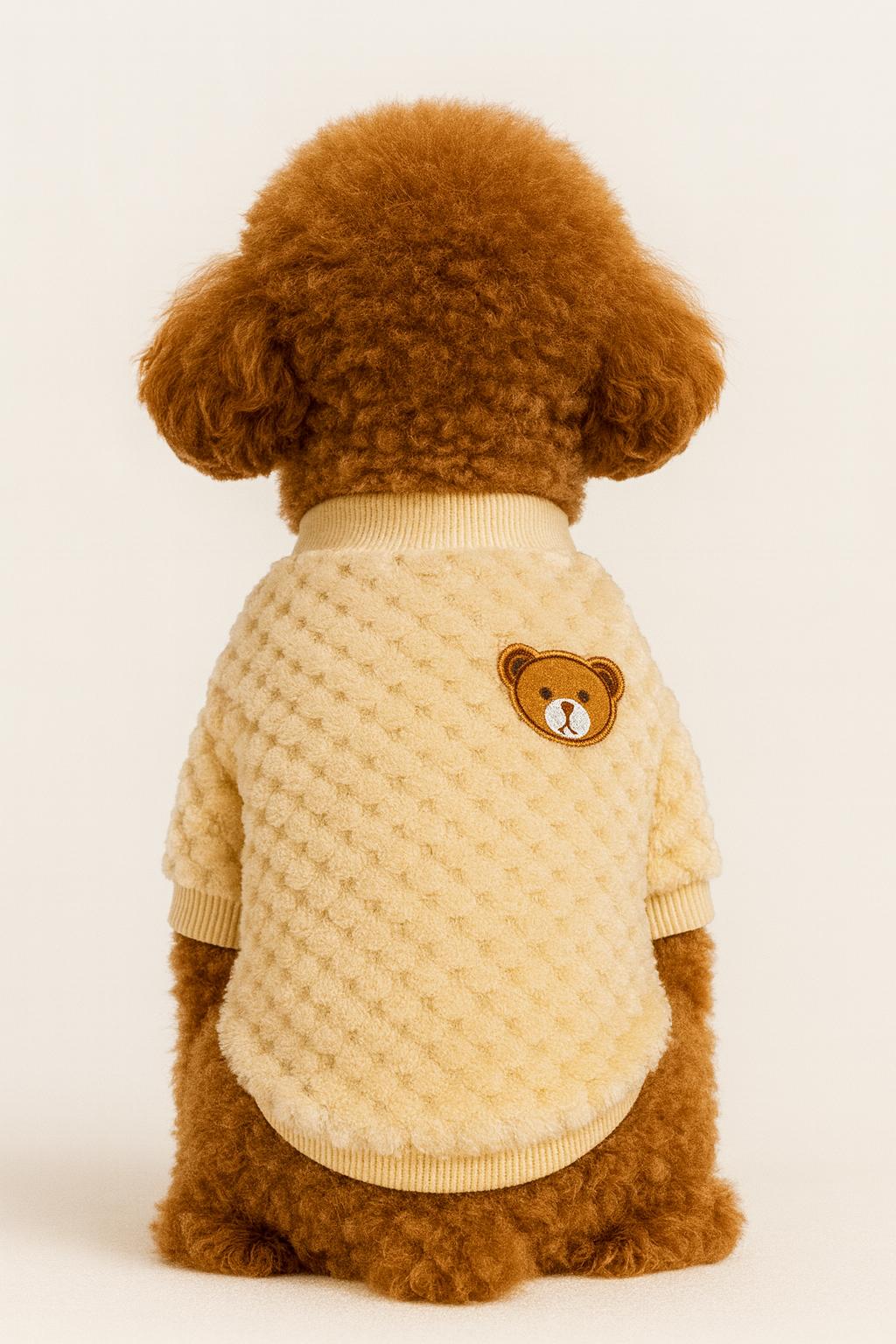 Pawpetia Bej Peluş Ayıcık Kazak – Minik Dostunuzun Kışlık Lüks Stili!