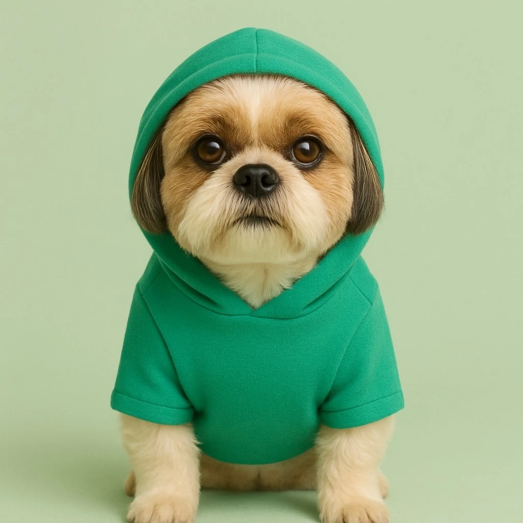 GUCCCİ  Evcil Stil Sahibi: Yeşil Kapüşonlu Lüks Pet Sweatshirt