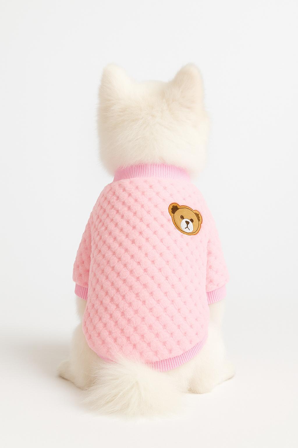 Pawpetia Pembe Peluş Ayıcık Kazak – Minik Dostunuzun Kışlık Lüks Stili!