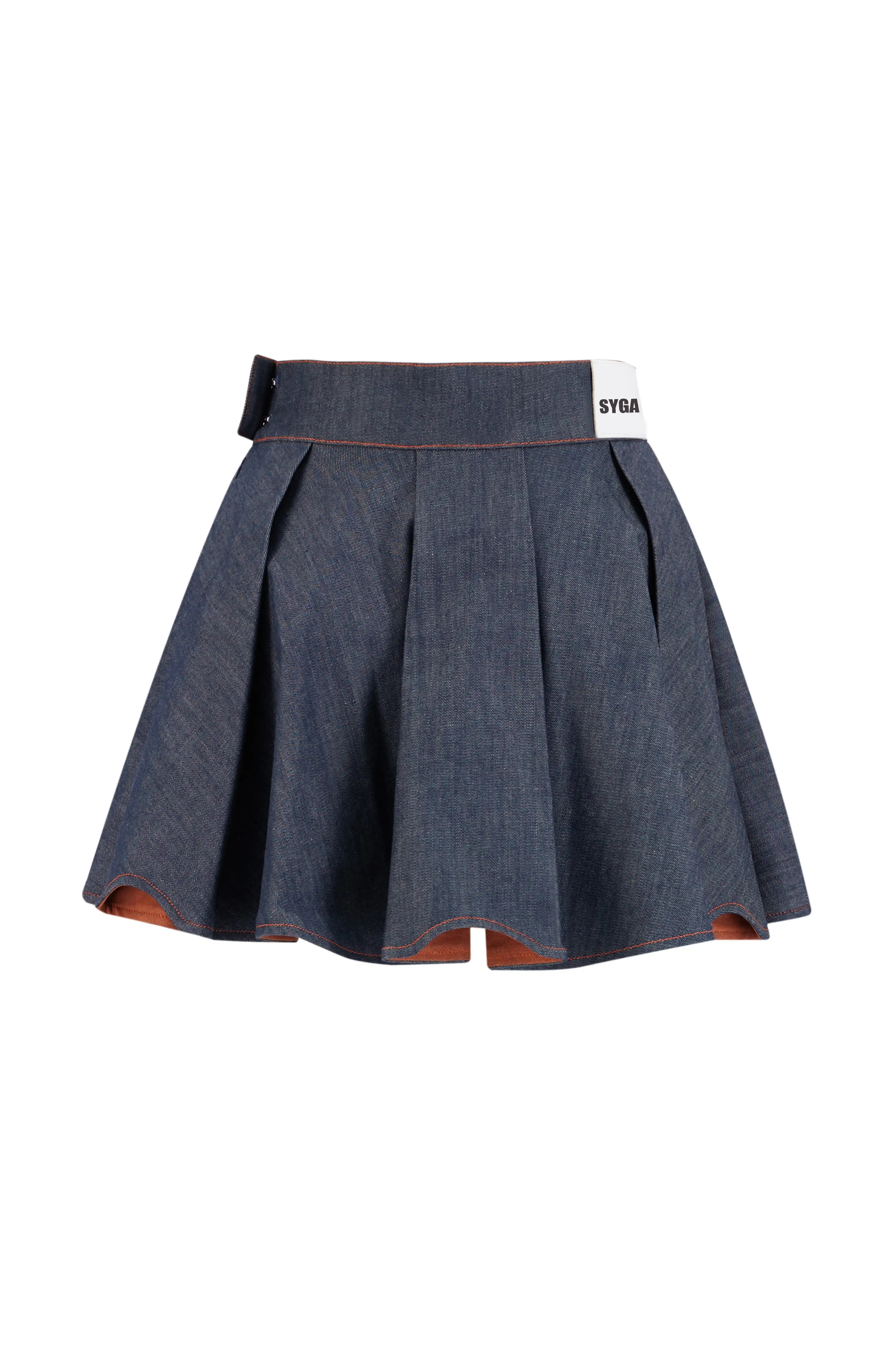 Dropout Nun Pleated Raw Denim Skirt 