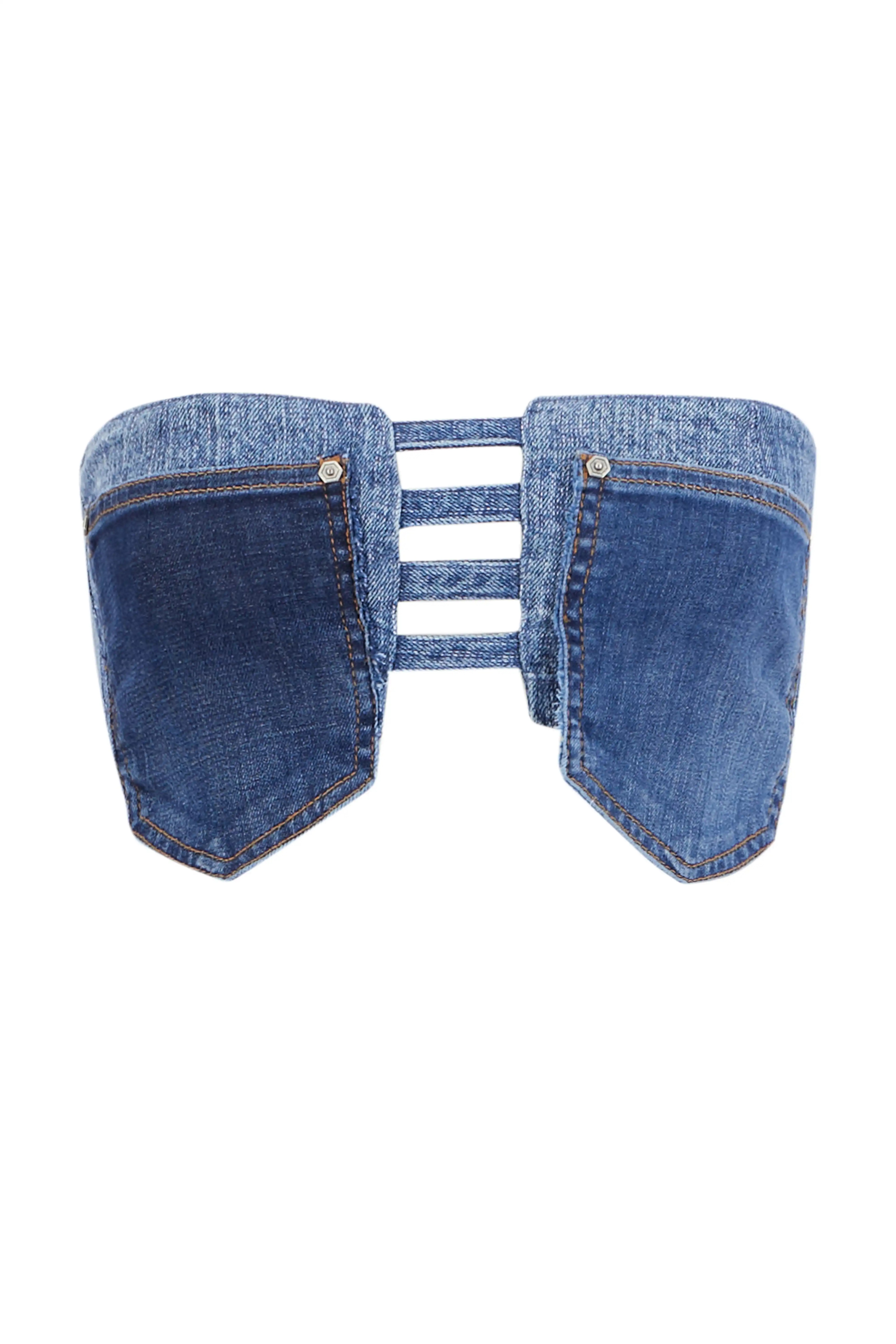 Hands Off Constructed Denim Bra 