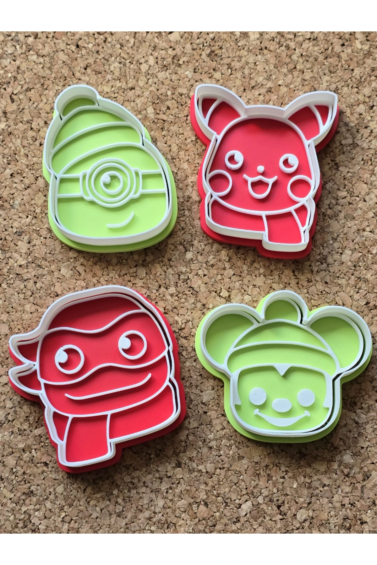 4’lü Sevimli Pikachu Ve Arkadaşları Kurabiye Kalıplarl