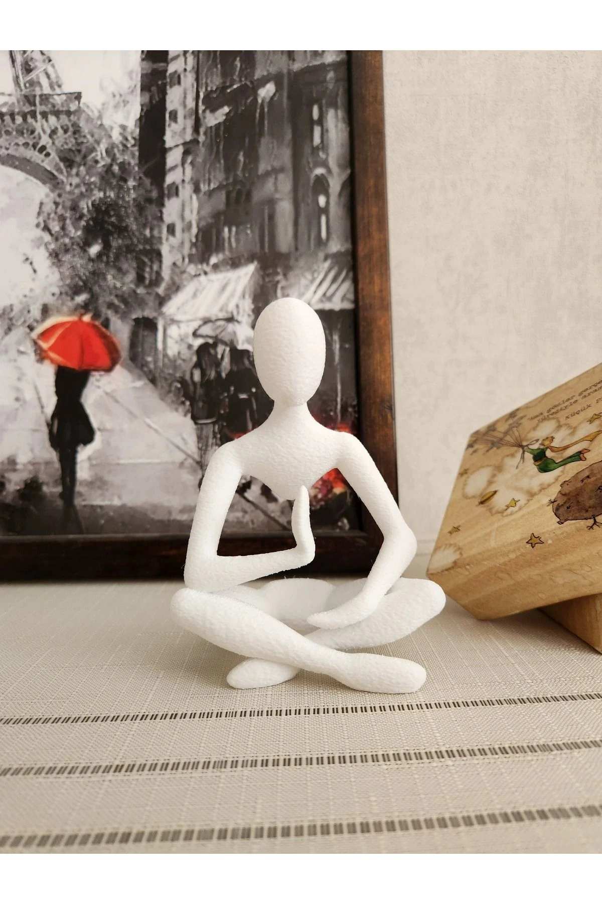 Yoga Yapan Iskandinav Tarzı Biblo Heykel Figür Dekor Dekorasyon 3d 3 Boyutlu altindals.