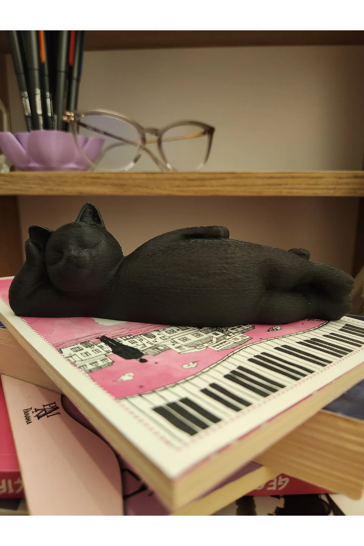 Uzanan Kedi Figürü İskandinav Tarzı Biblo Heykel Figür Dekor Dekorasyon ALTINDAL Home