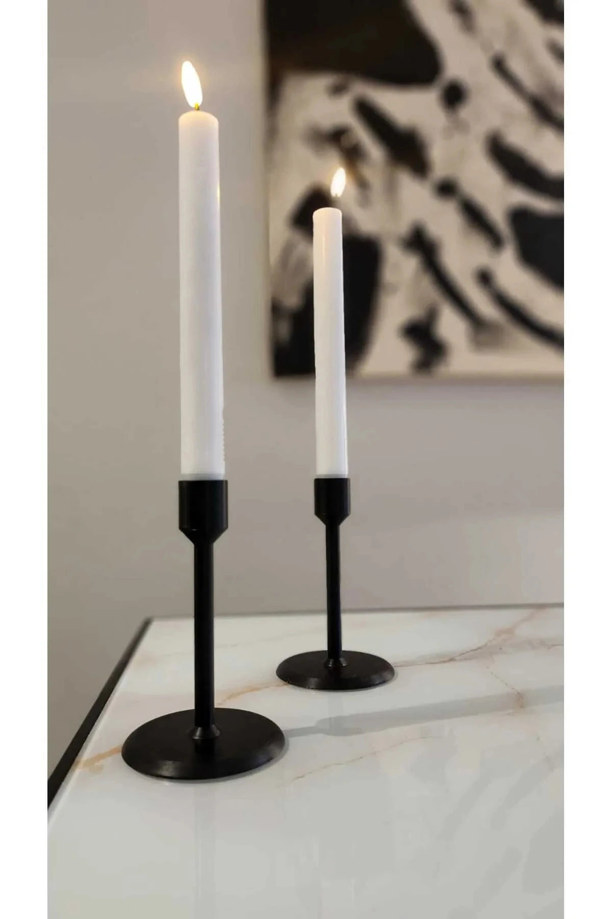 Plastik Şamdan Ikili (2) Mumluk