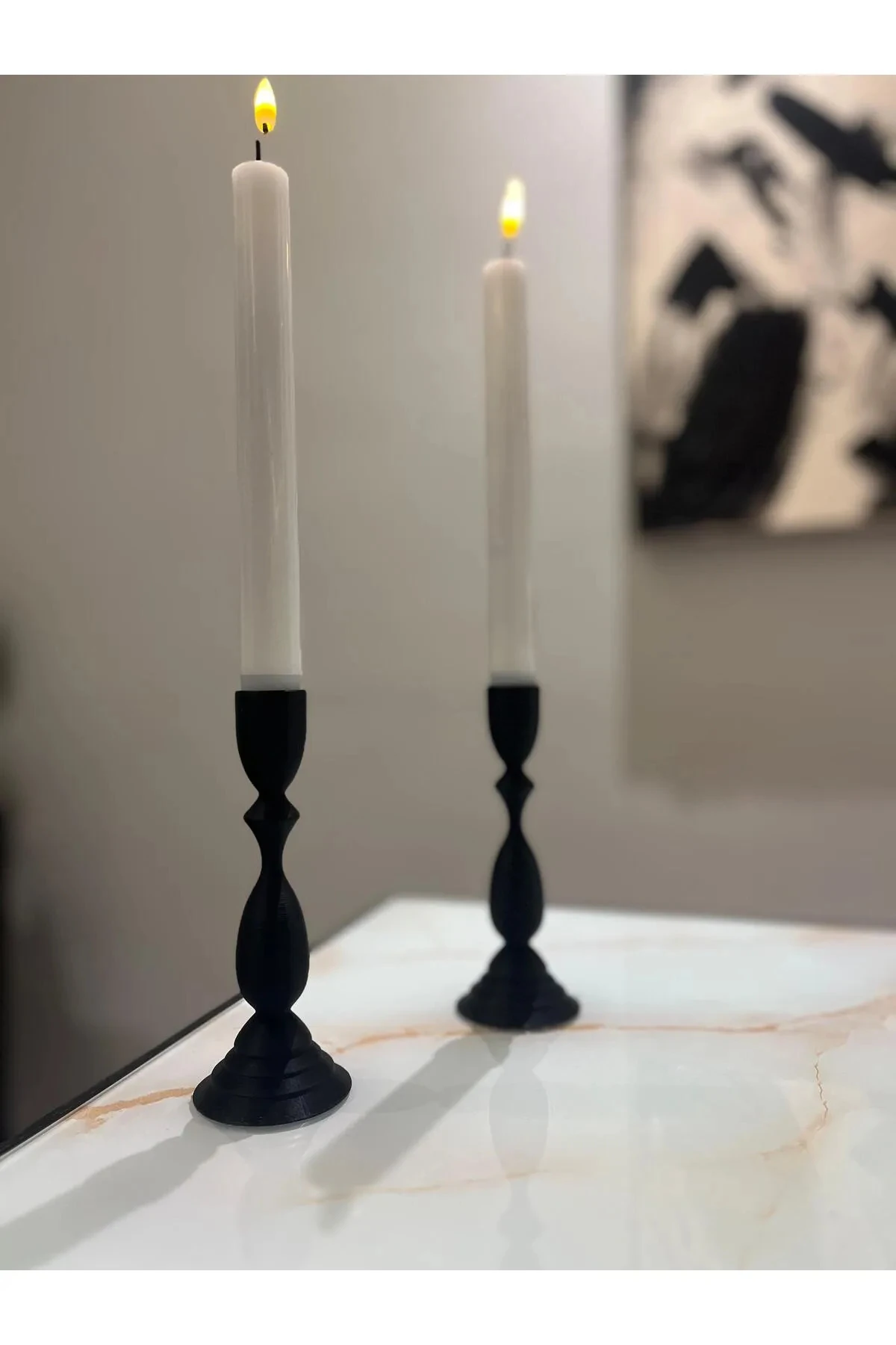 Modern Rustik 2li Şamdan Mumluk