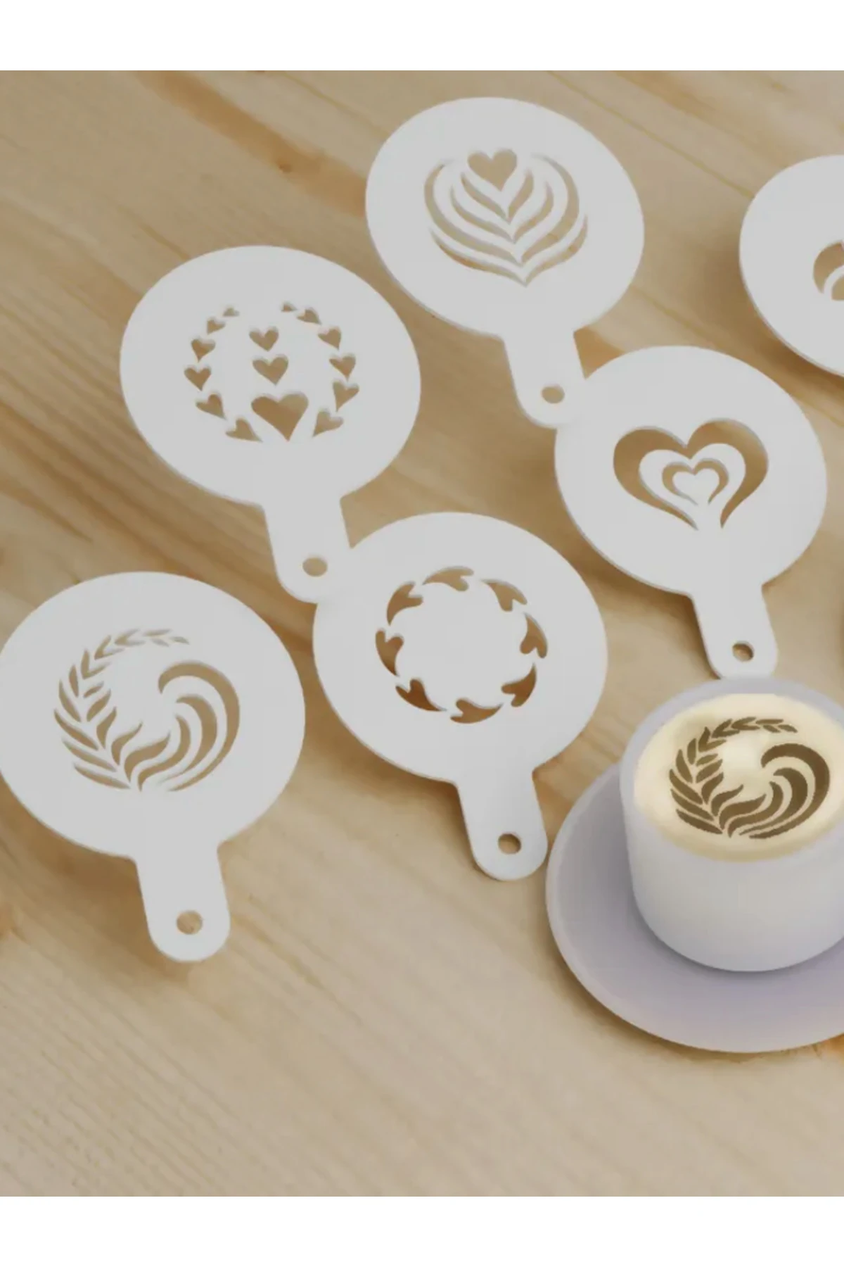 6 lı Desenli Kahve Üstü Süsleme Aparatı