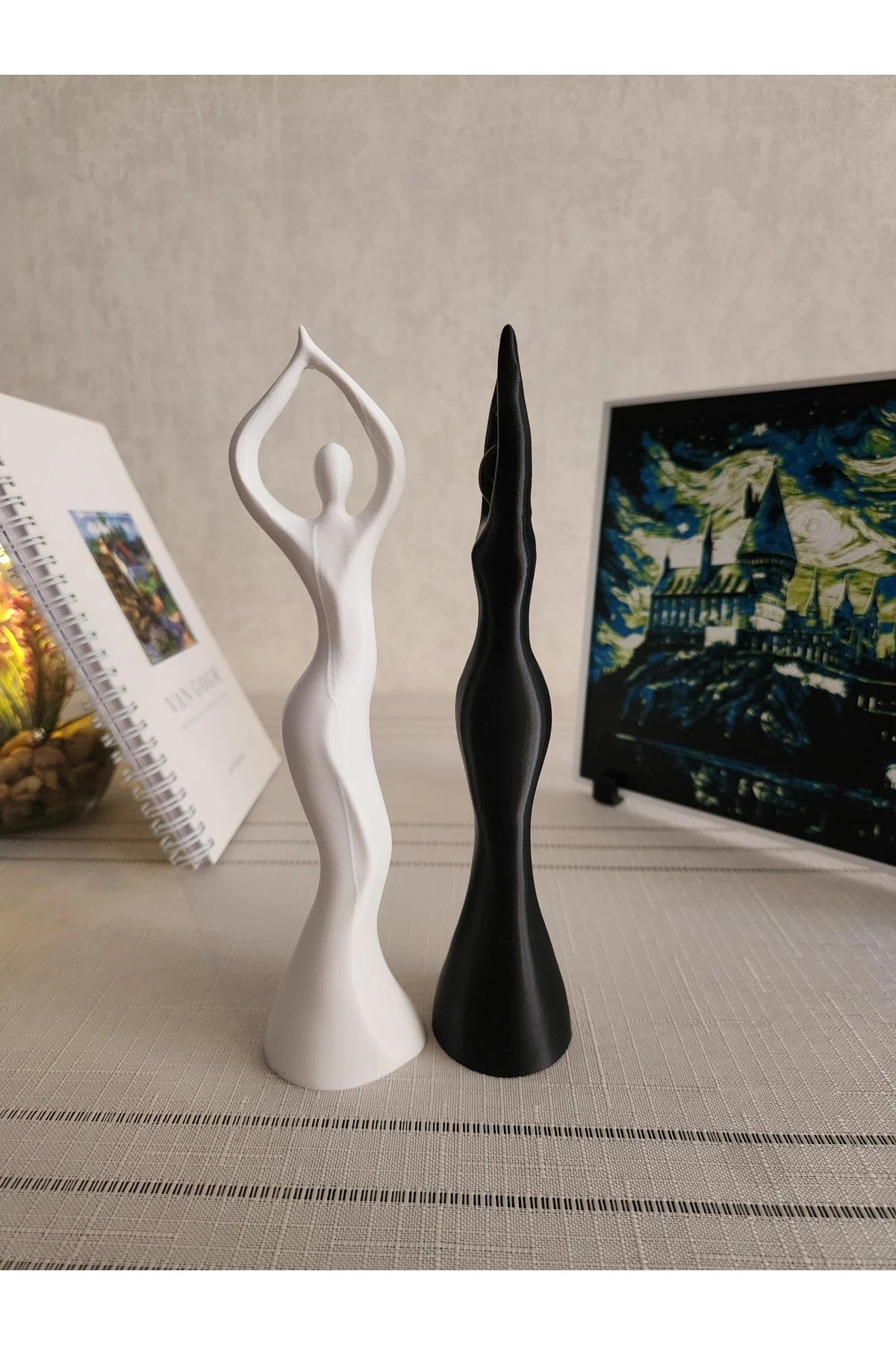 Dans Eden Kadın Heykel Takımı Iskandinav Tarzı Biblo Heykel Figür 2 ADET