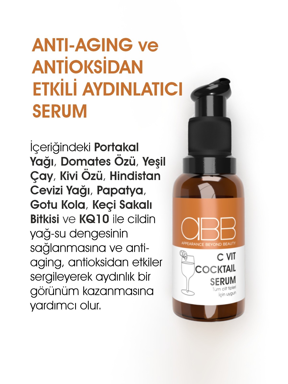 Aydınlatıcı, Leke, Kırışıklık Gidermeye Yardımcı C Vitamini Serumu - C Vit Cocktail Serum (30ML)