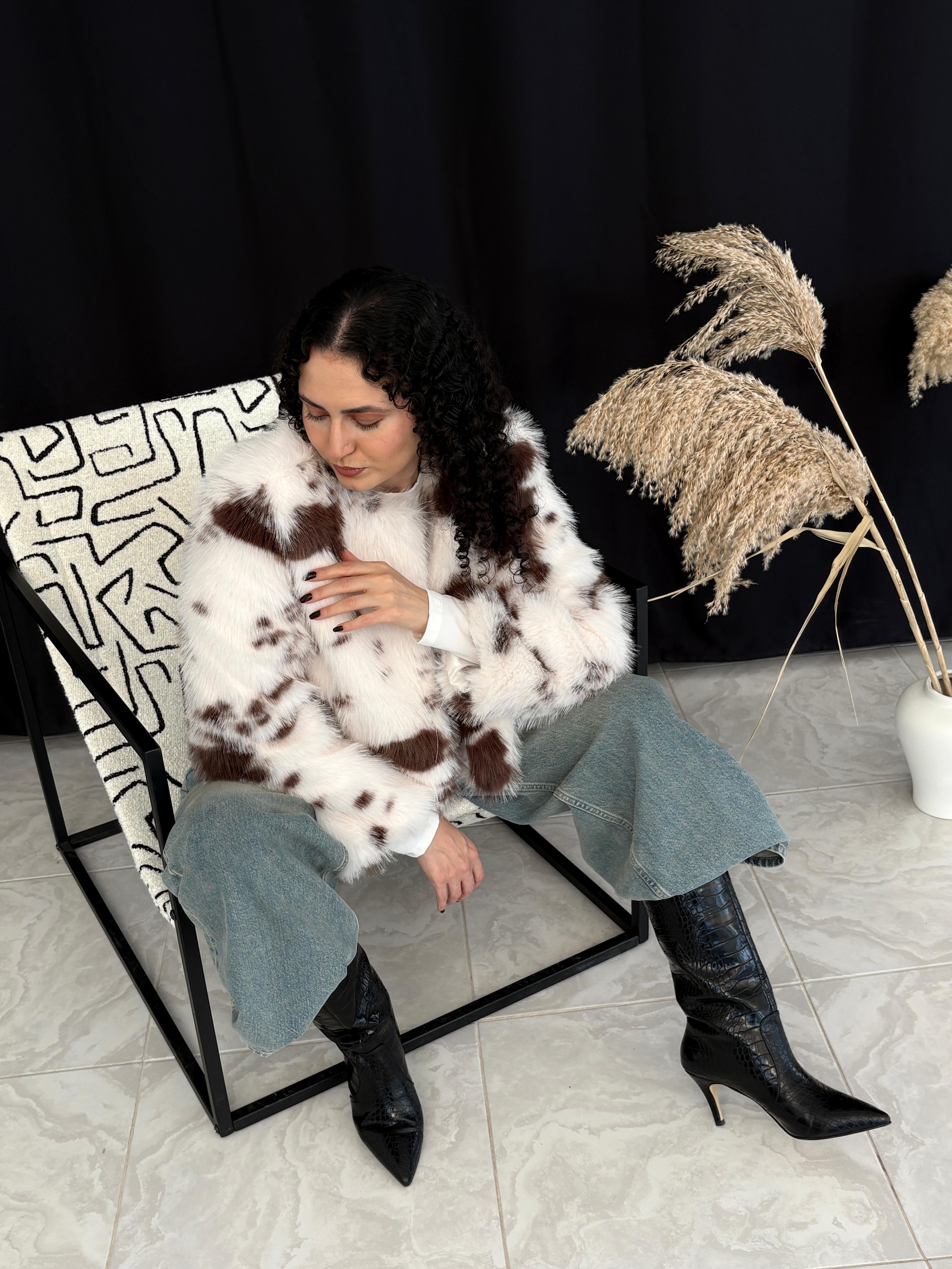 Animal Desenli Kürk