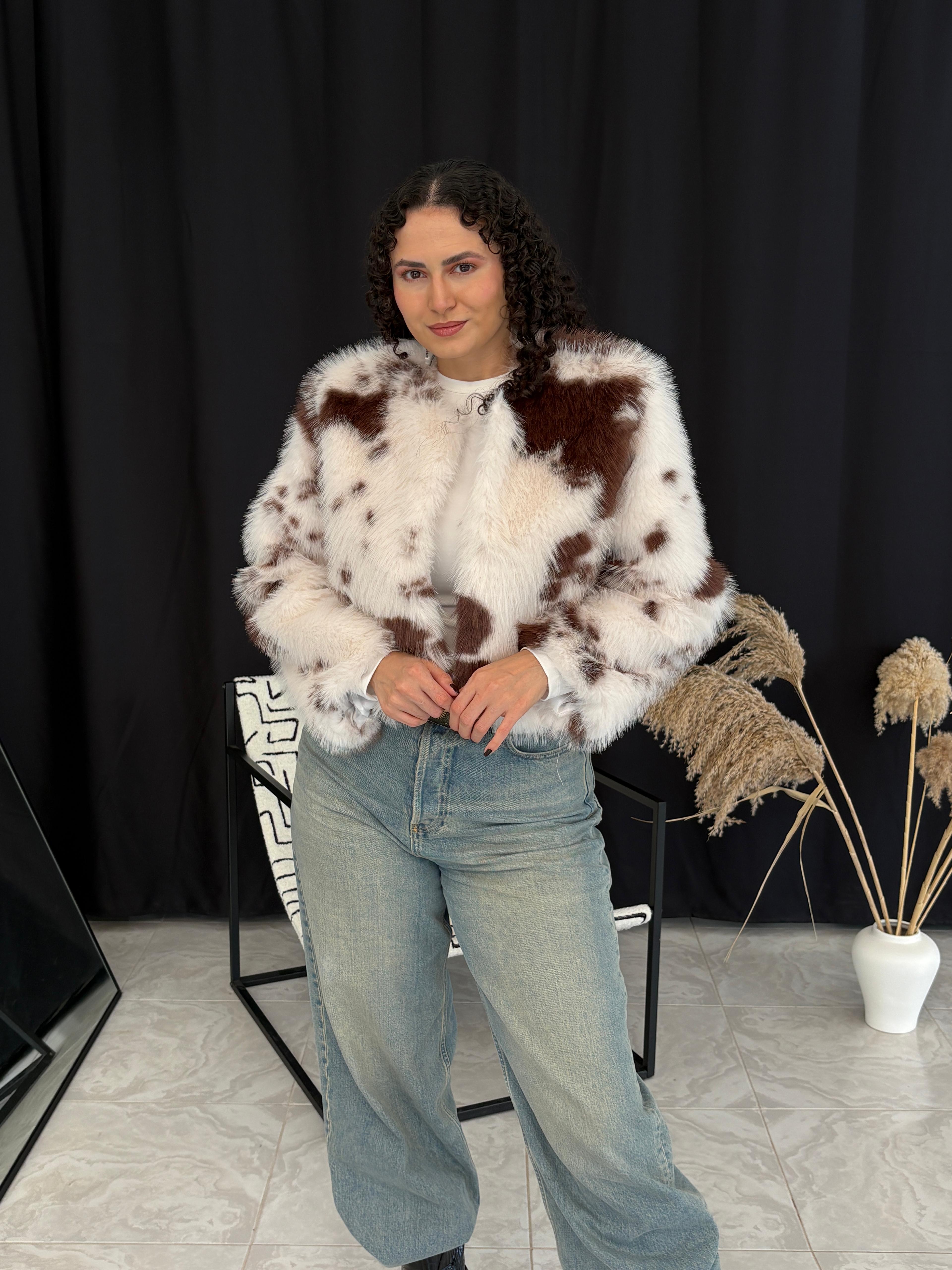 Animal Desenli Kürk