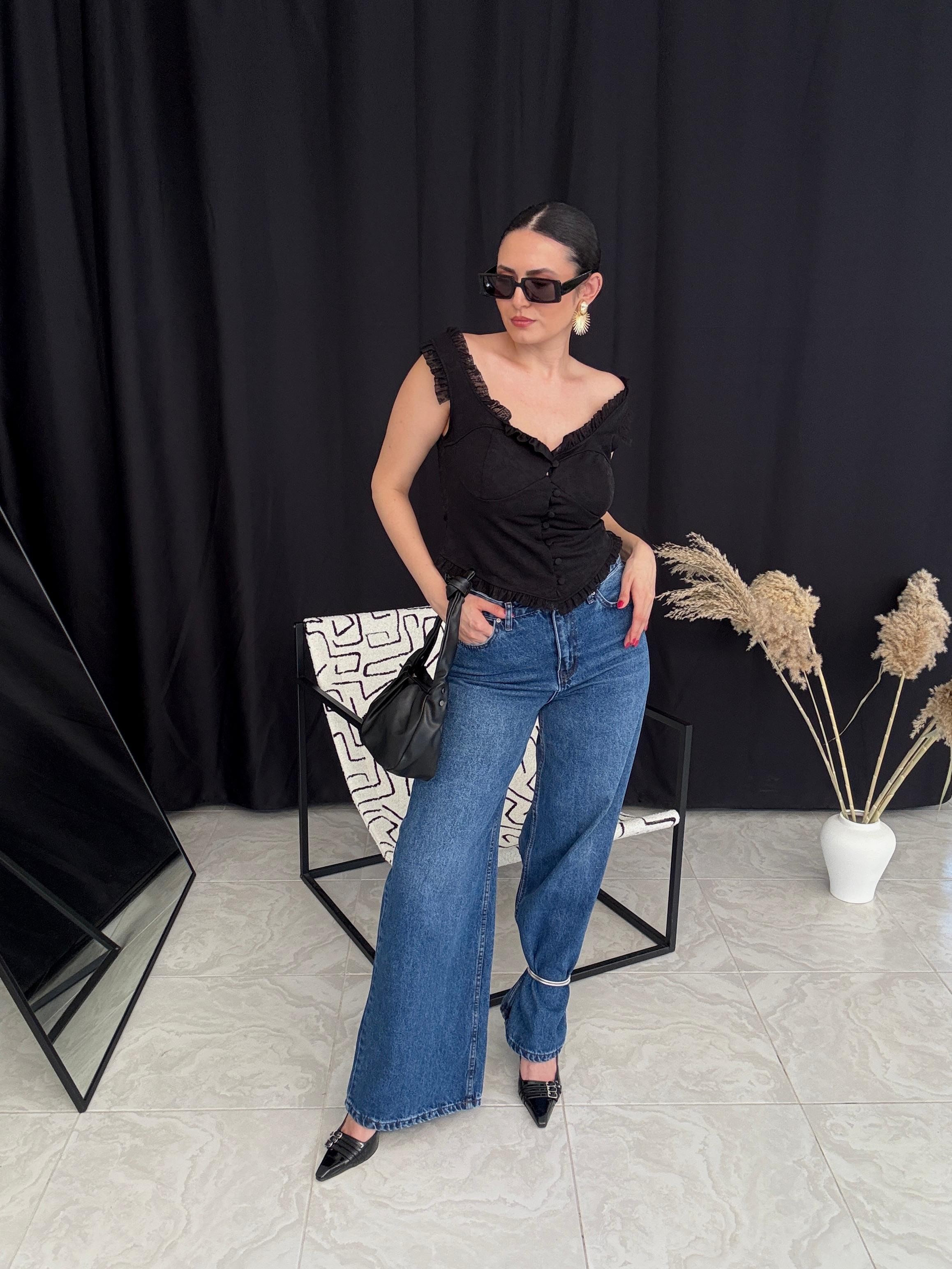 Lacivert Baggy Jean