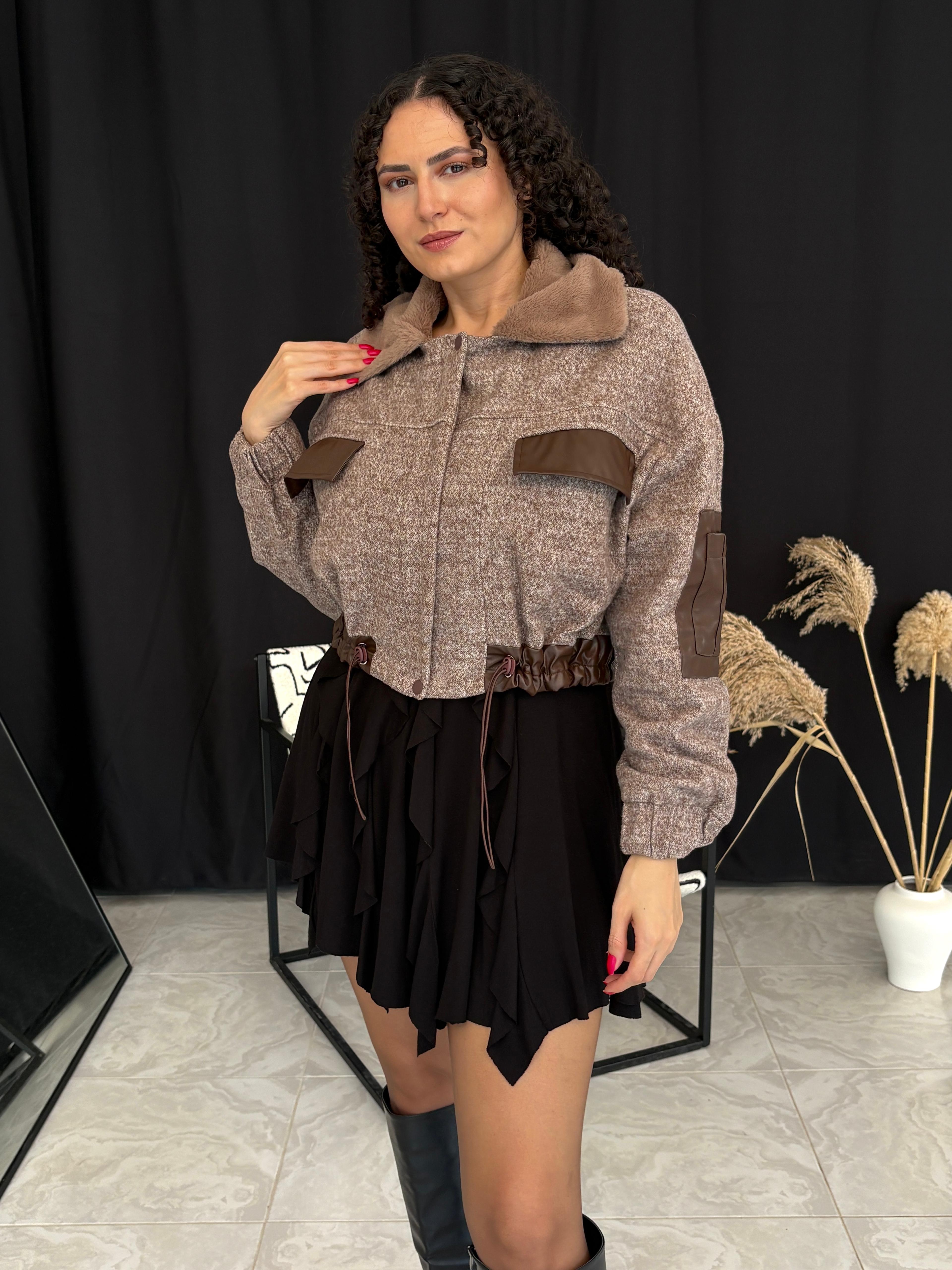 Tasarım Kaşe Bomber Ceket