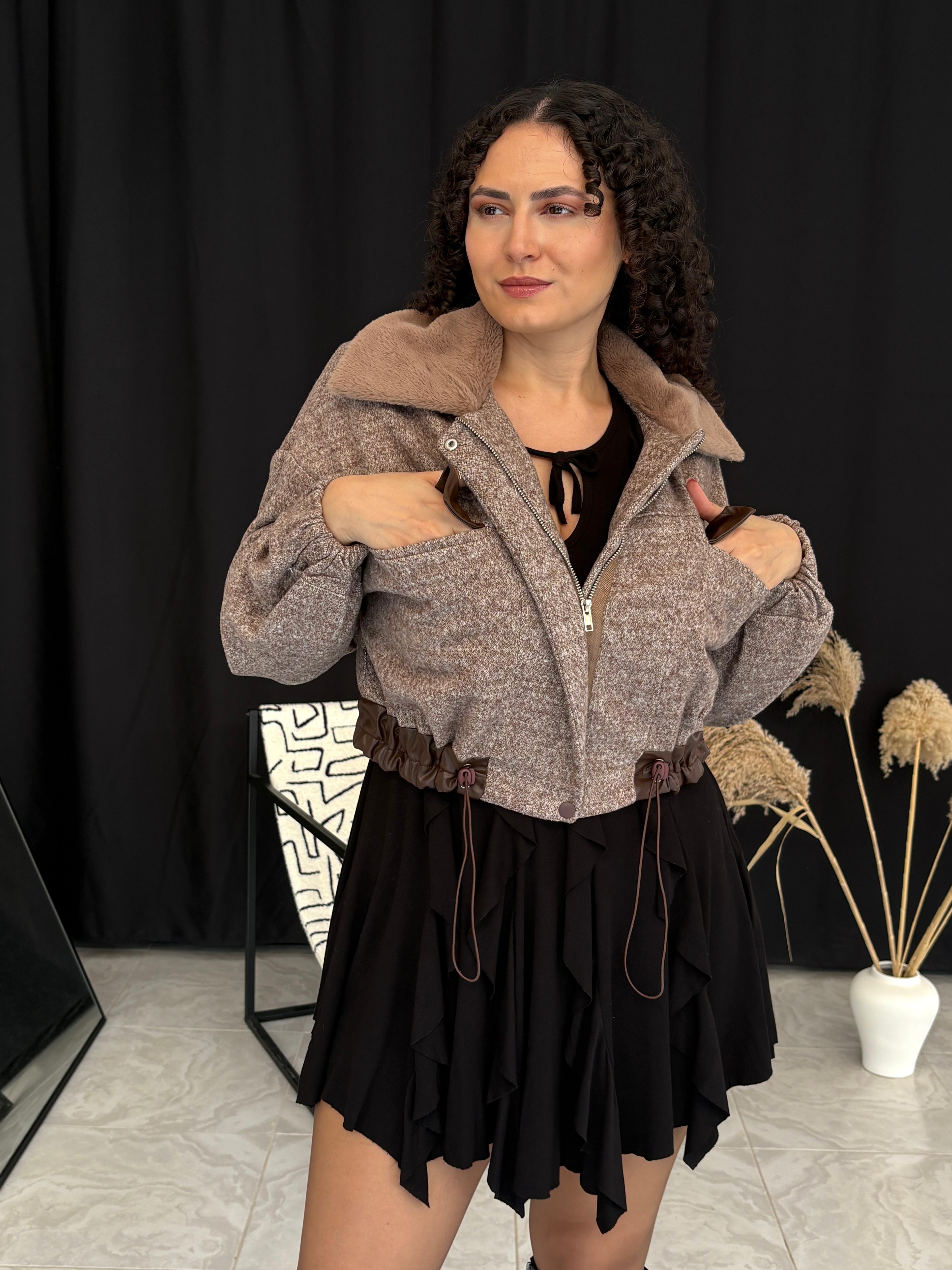 Tasarım Kaşe Bomber Ceket