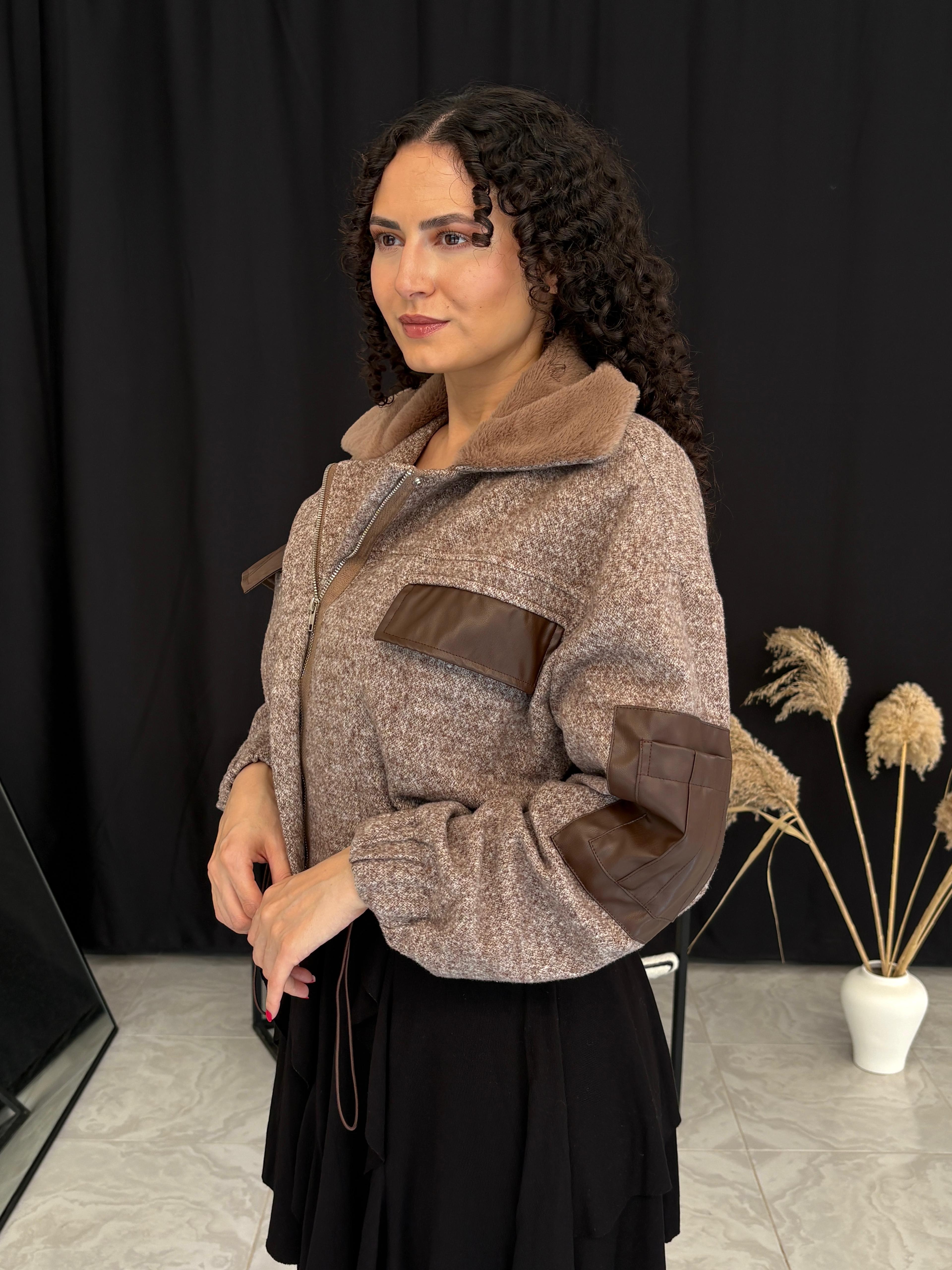 Tasarım Kaşe Bomber Ceket