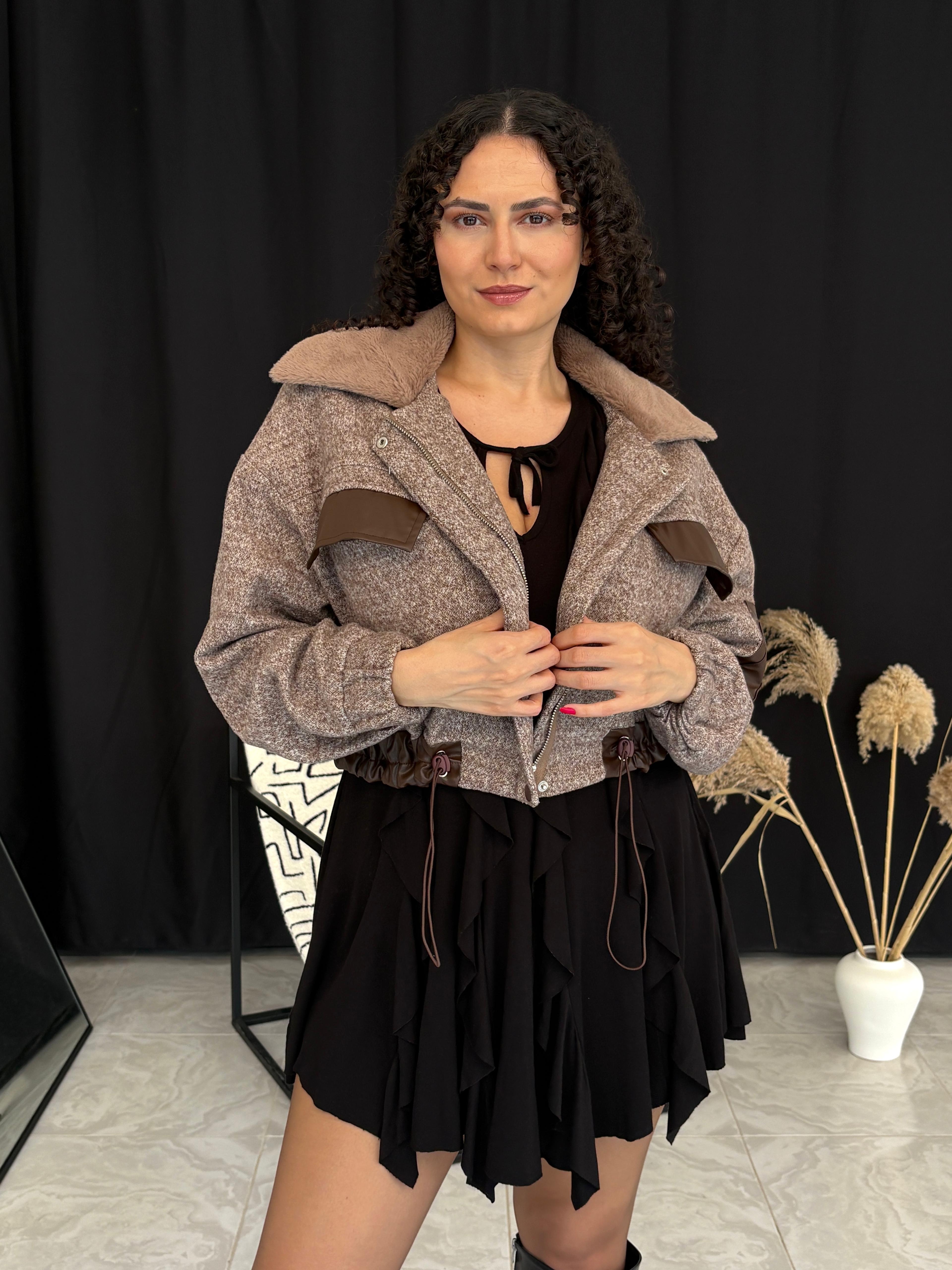 Tasarım Kaşe Bomber Ceket