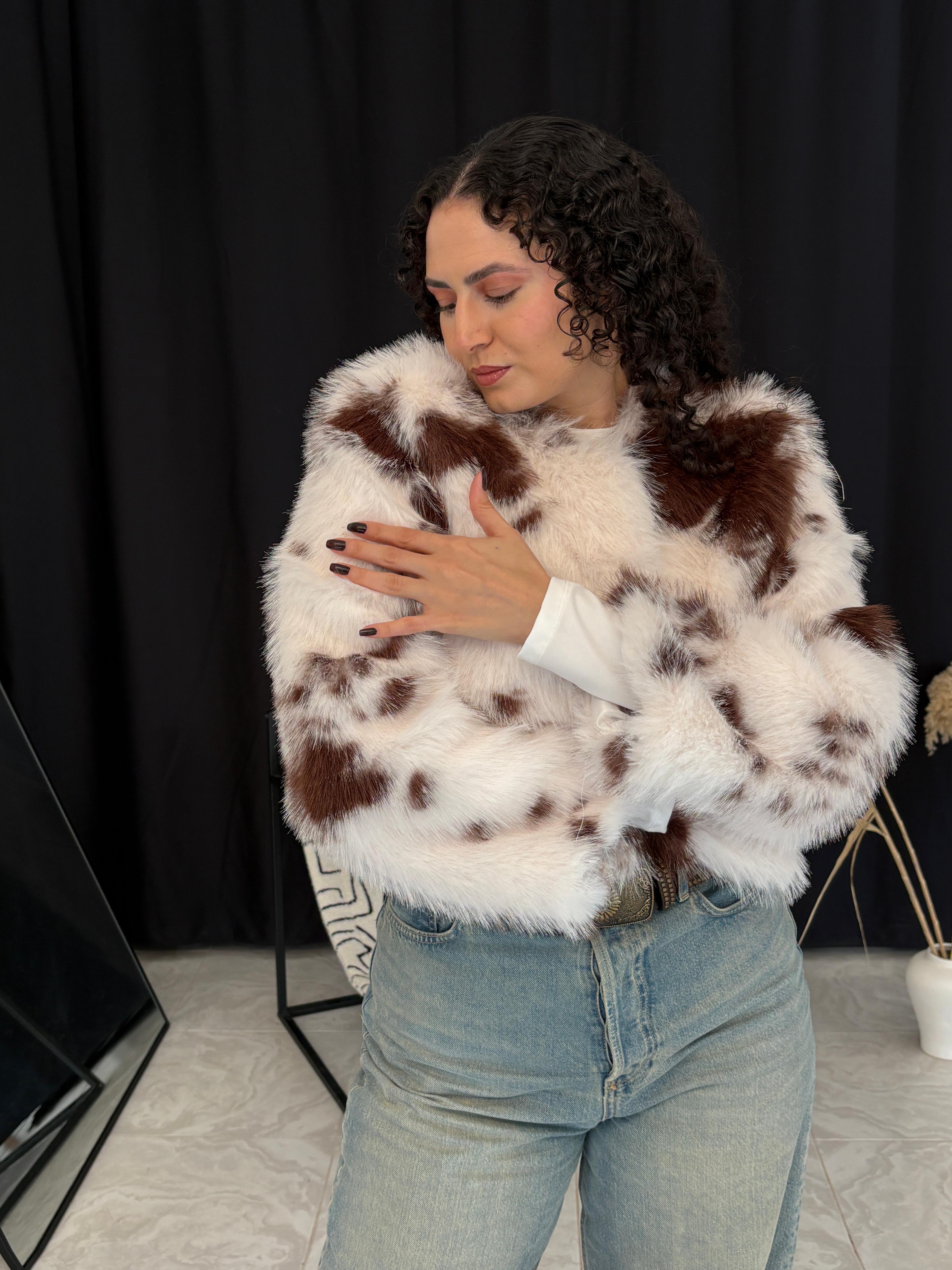 Animal Desenli Kürk