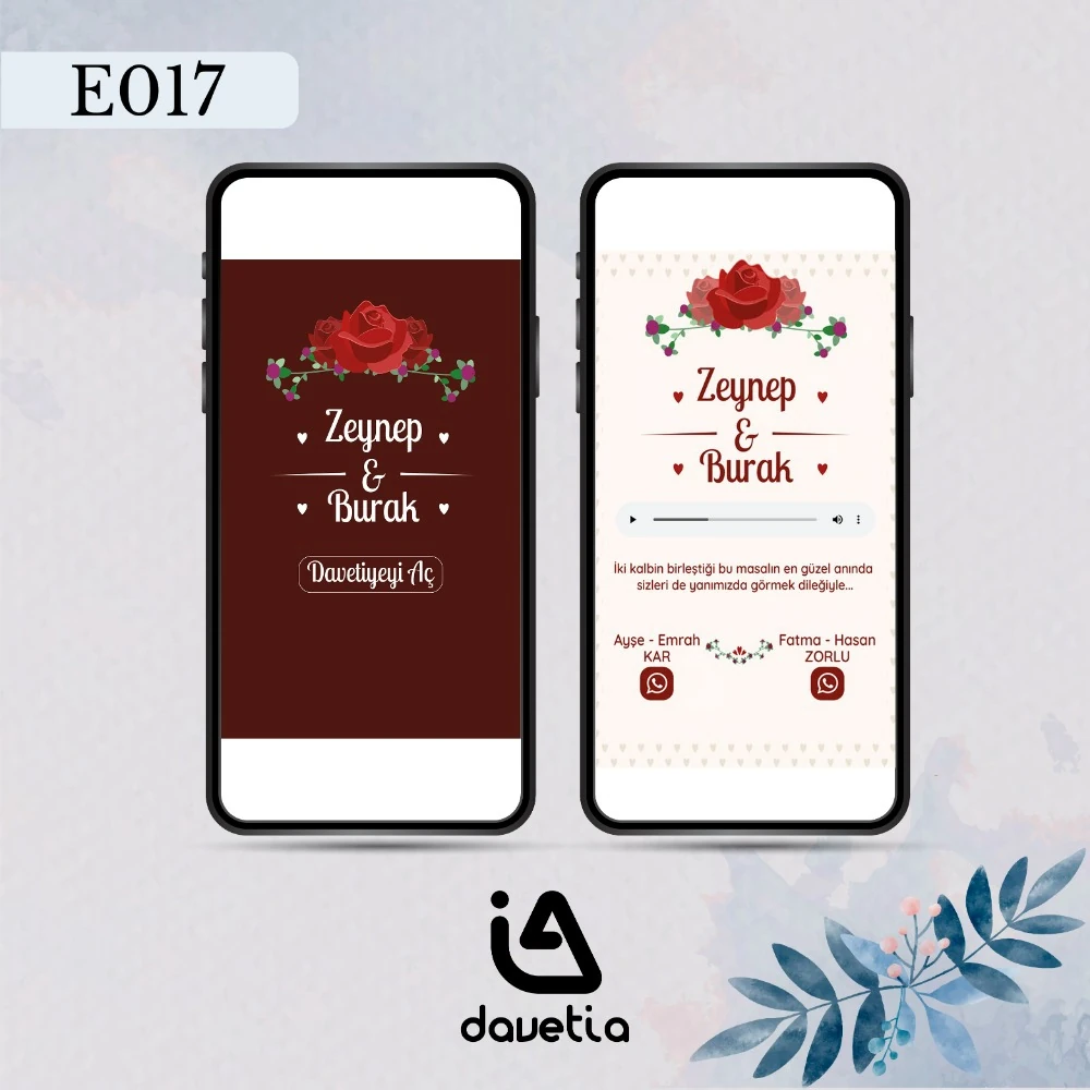"E017" Dijital Düğün Davetiyesi