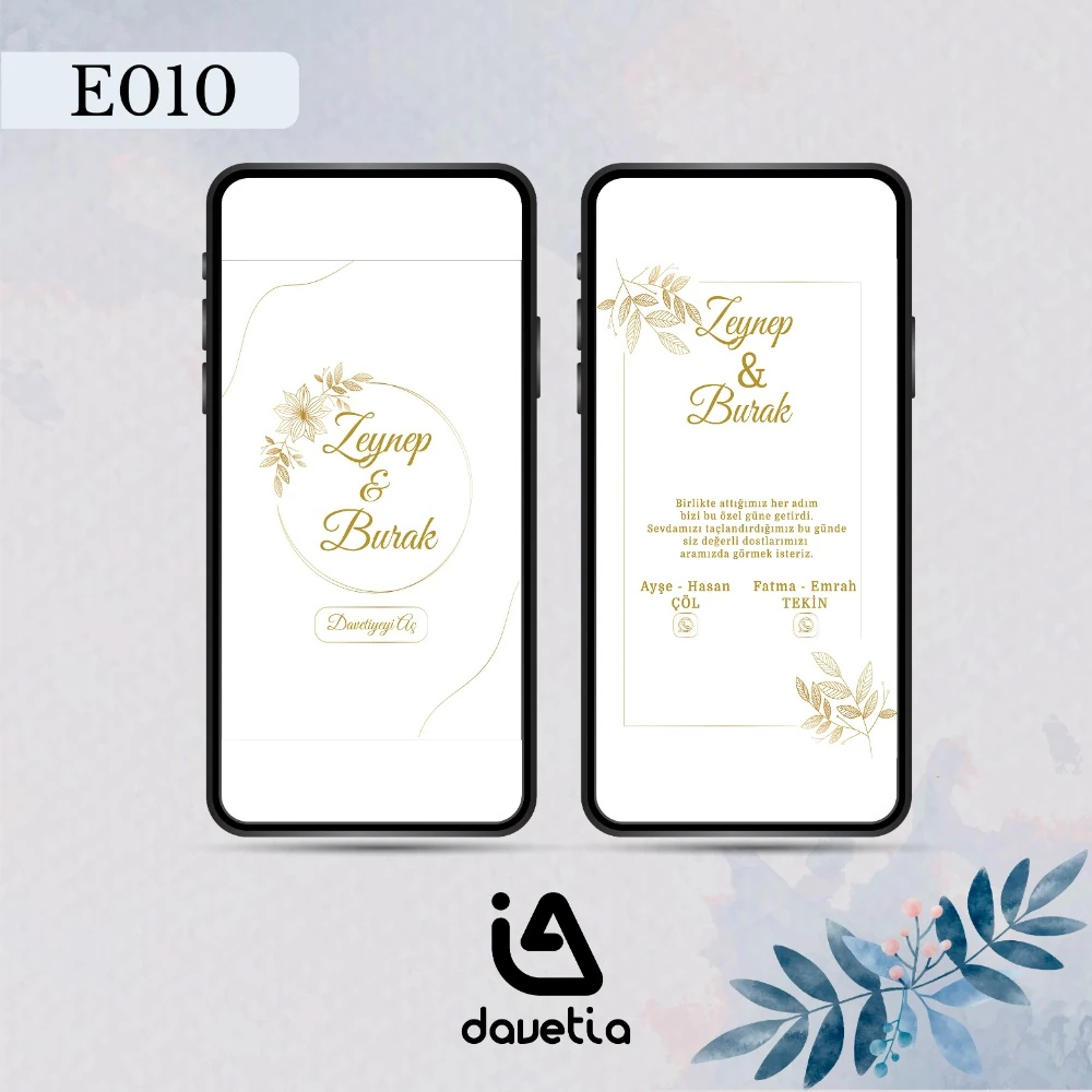 "E010" Dijital Düğün Davetiyesi