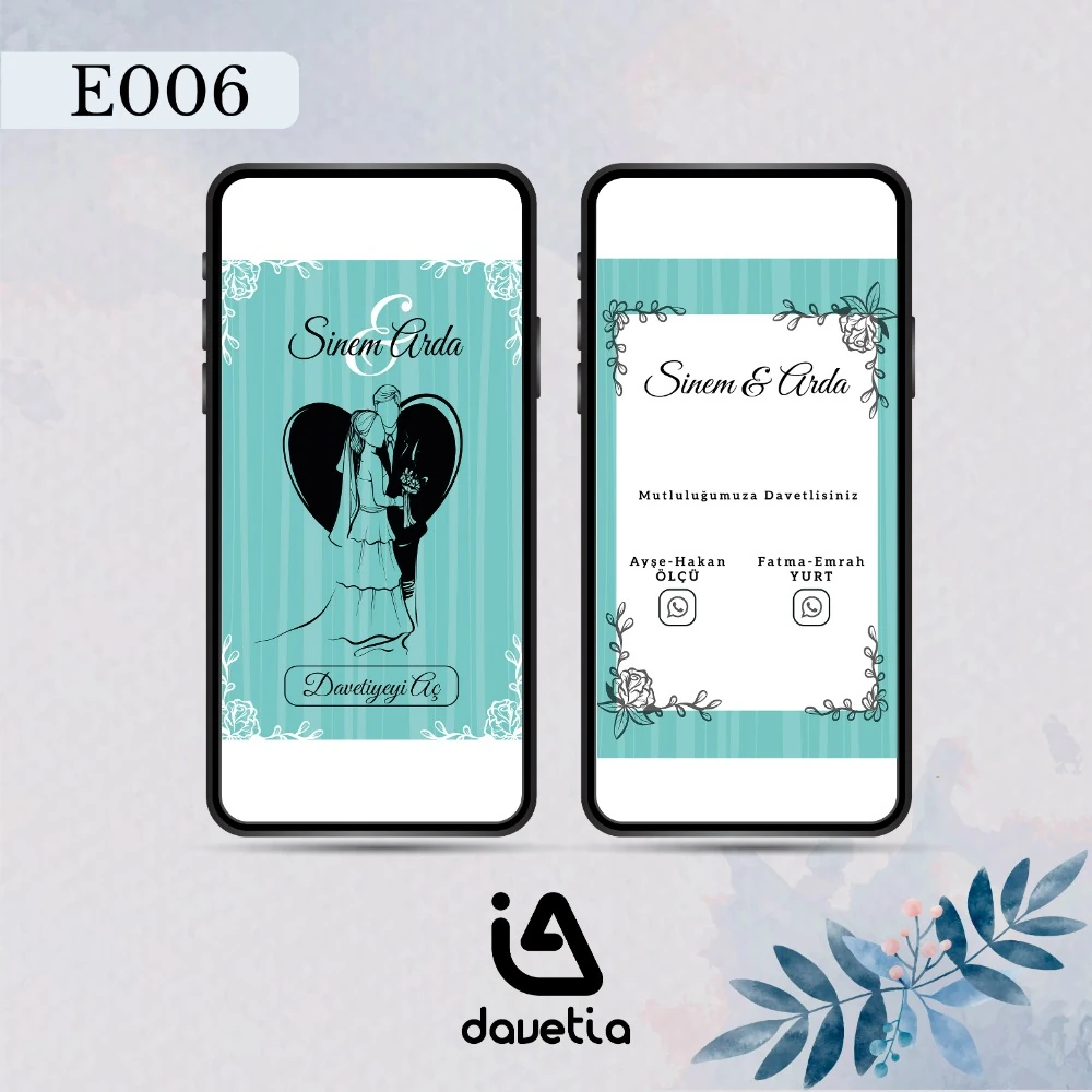 "E006" Dijital Düğün Davetiyesi