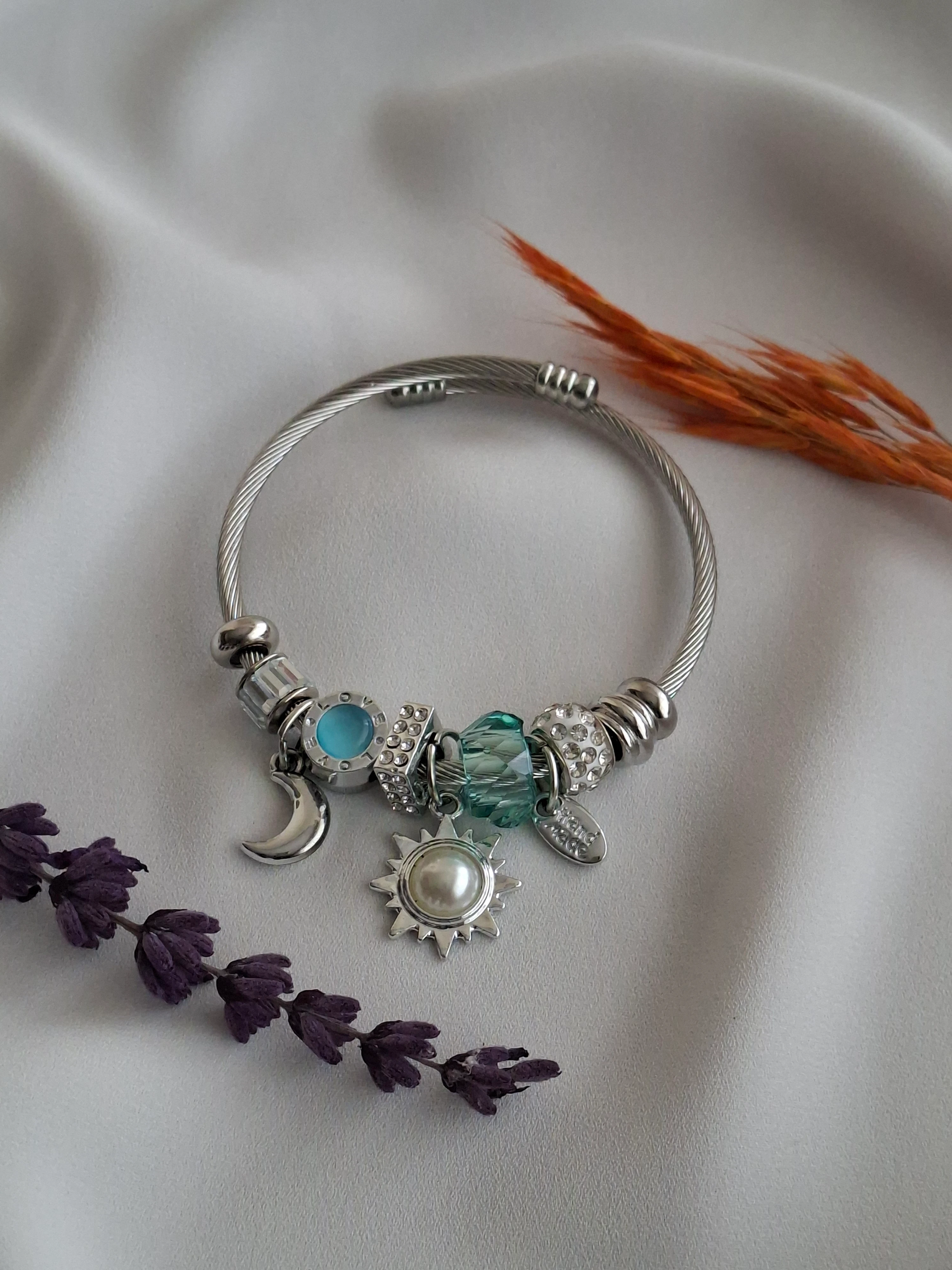 Çelik Ay ve Güneş Motifli Pandora image