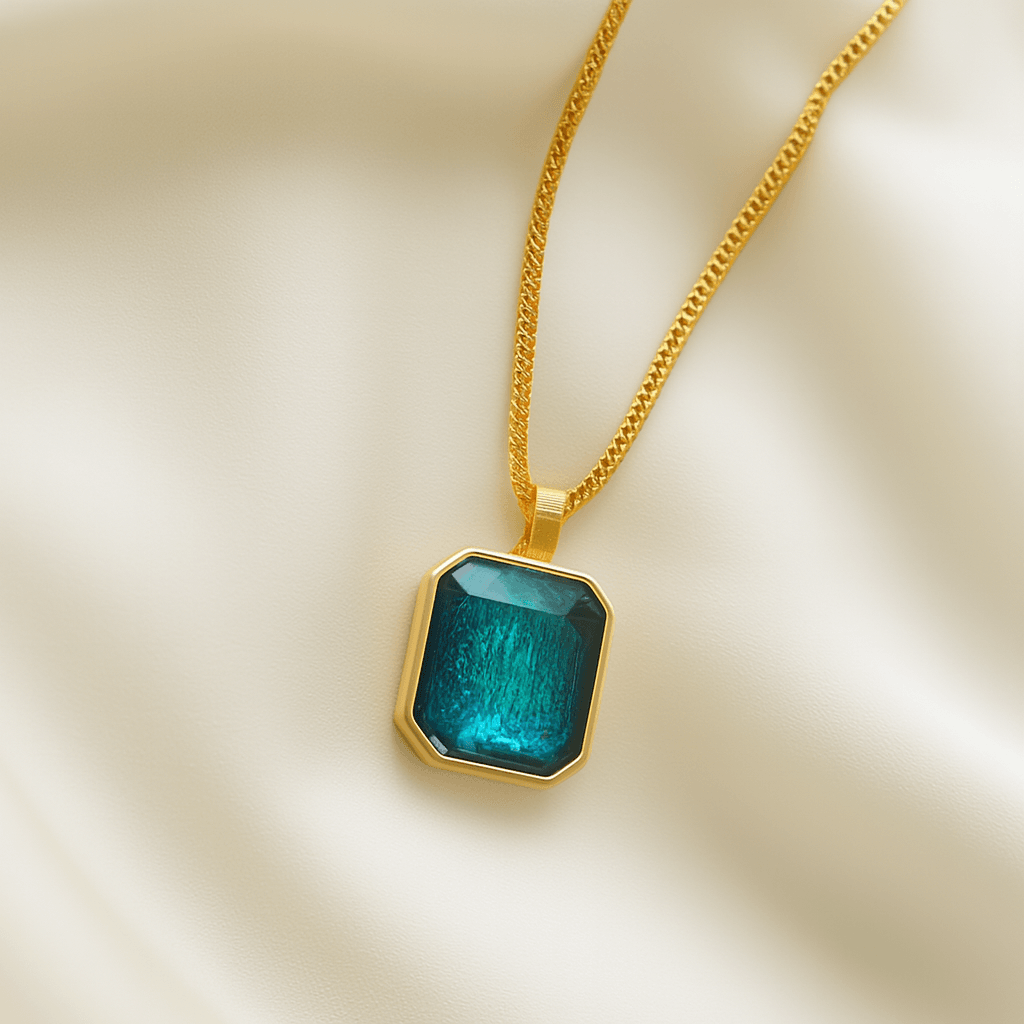 Opal Dikdörtgen Kesim Kolye image