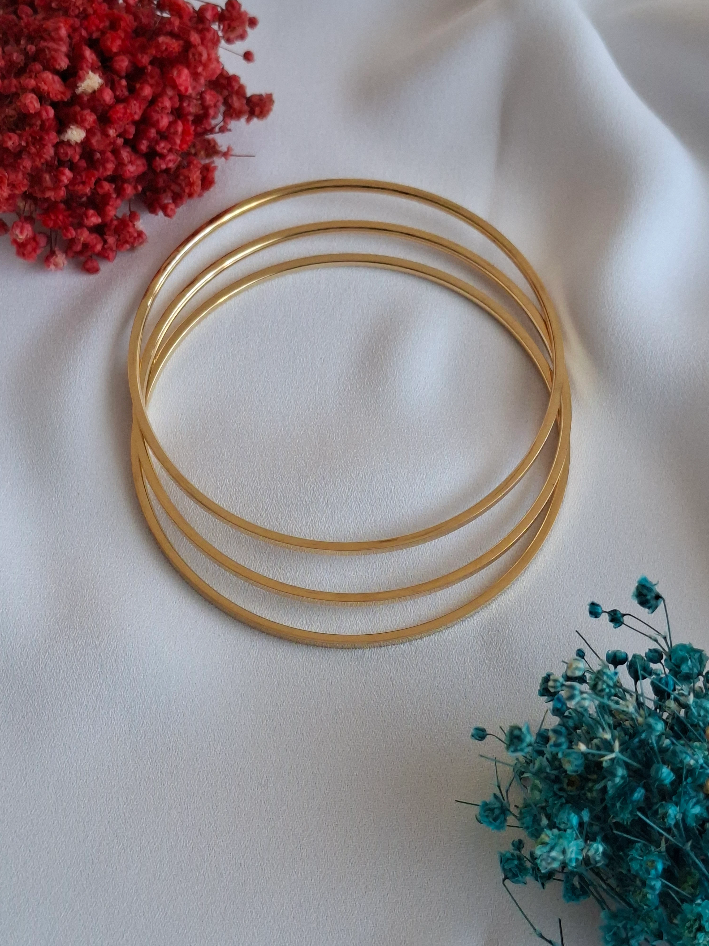 Çelik 3'lü Ajda Gold Bileklik image