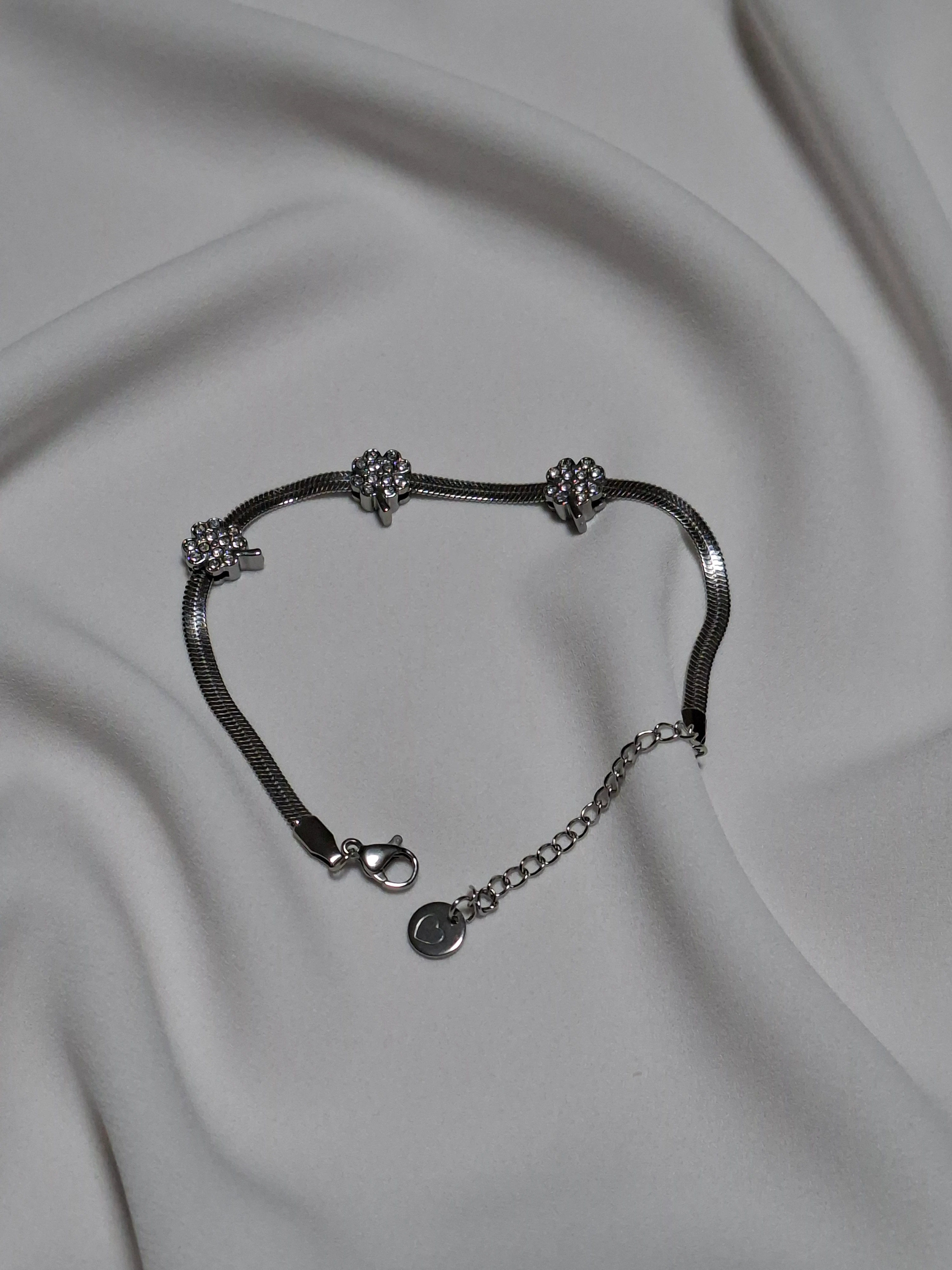 Çelik İtalyan Çiçek Figürlü Silver Bileklik main variant image