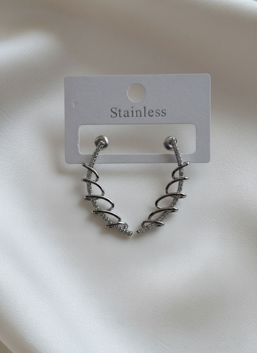 Çelik Kıkırdak Silver Küpe image