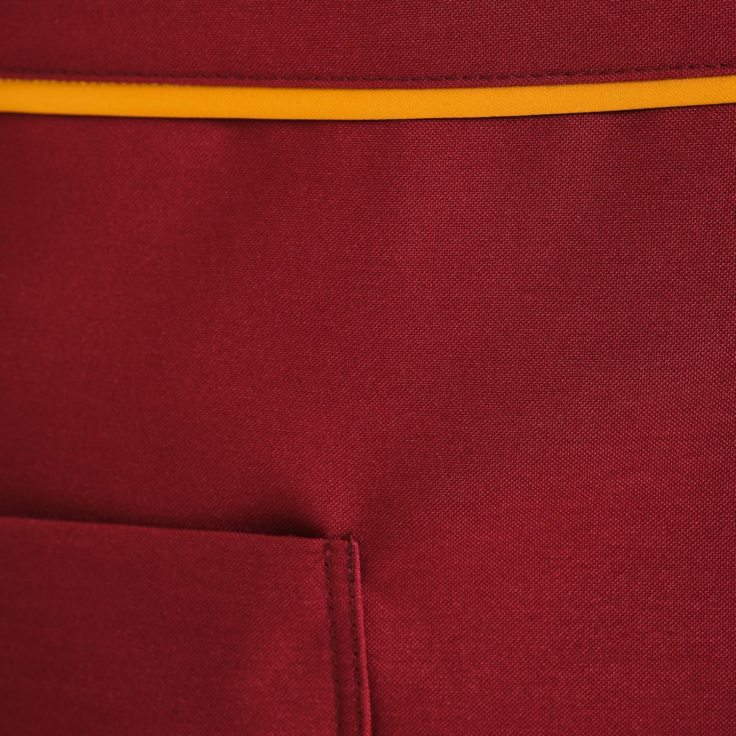 Bordo Sarı Biyeli Cepli Yarım Önlük