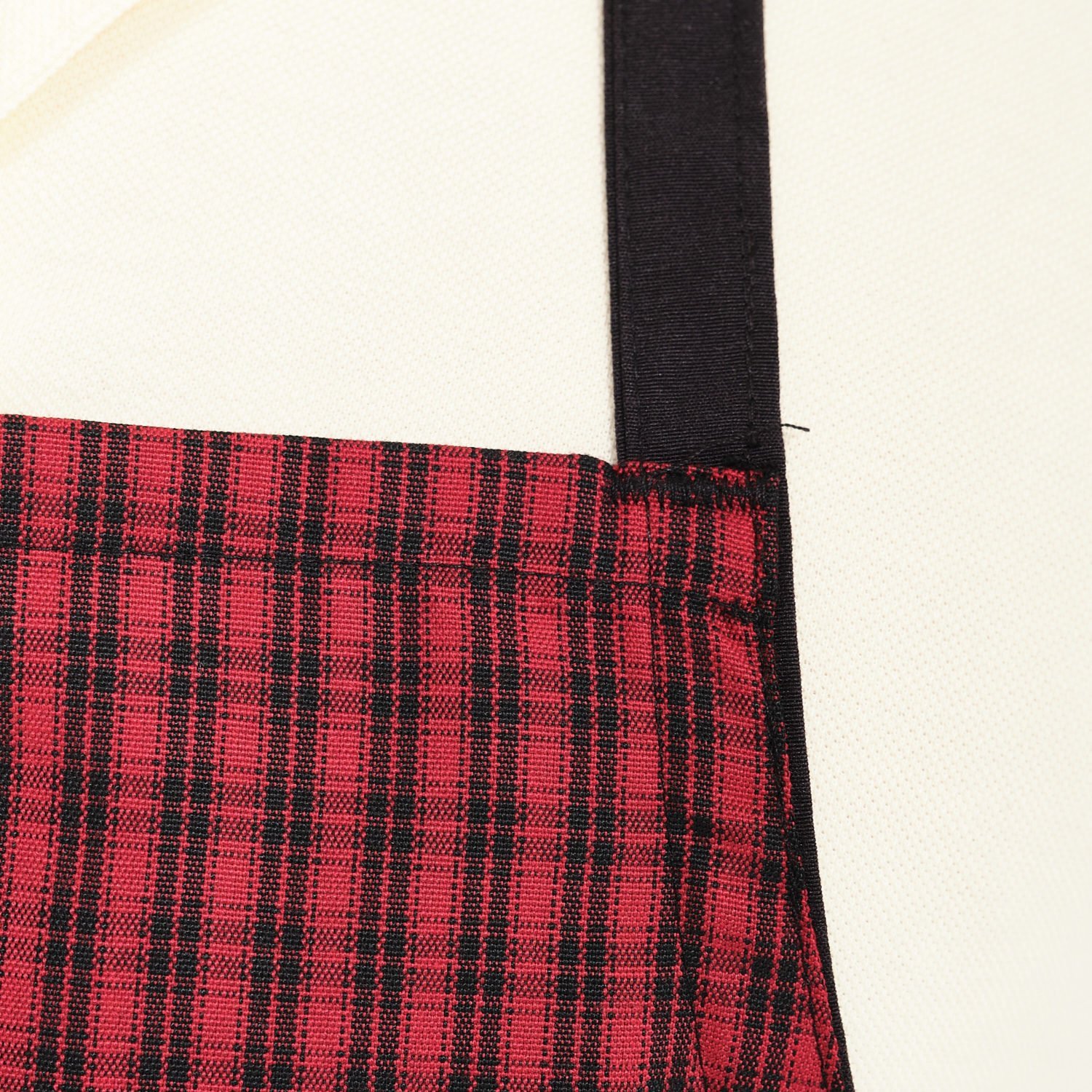 Kırmızı Ekose Desenli Askılı Önlük