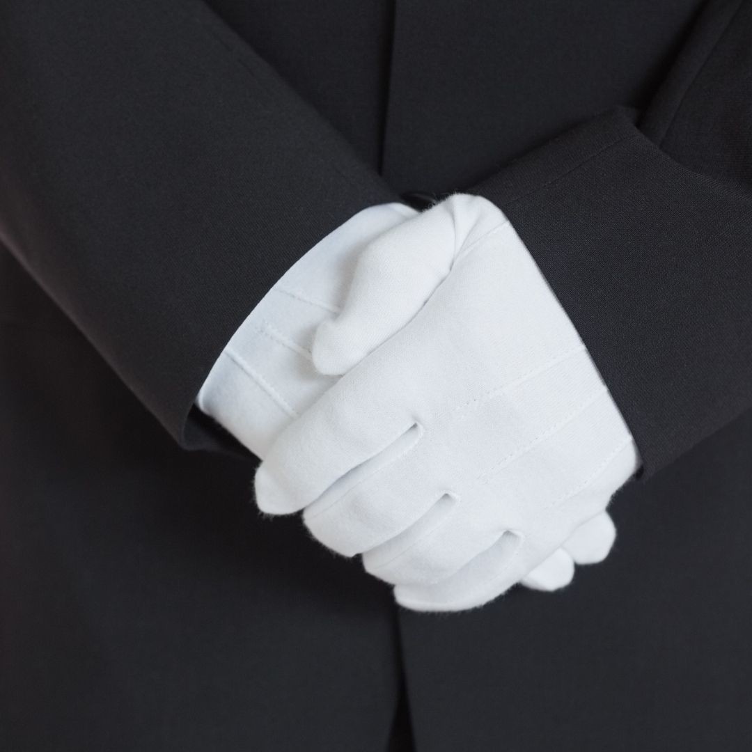 Beyaz Polyester Servis Eldiveni