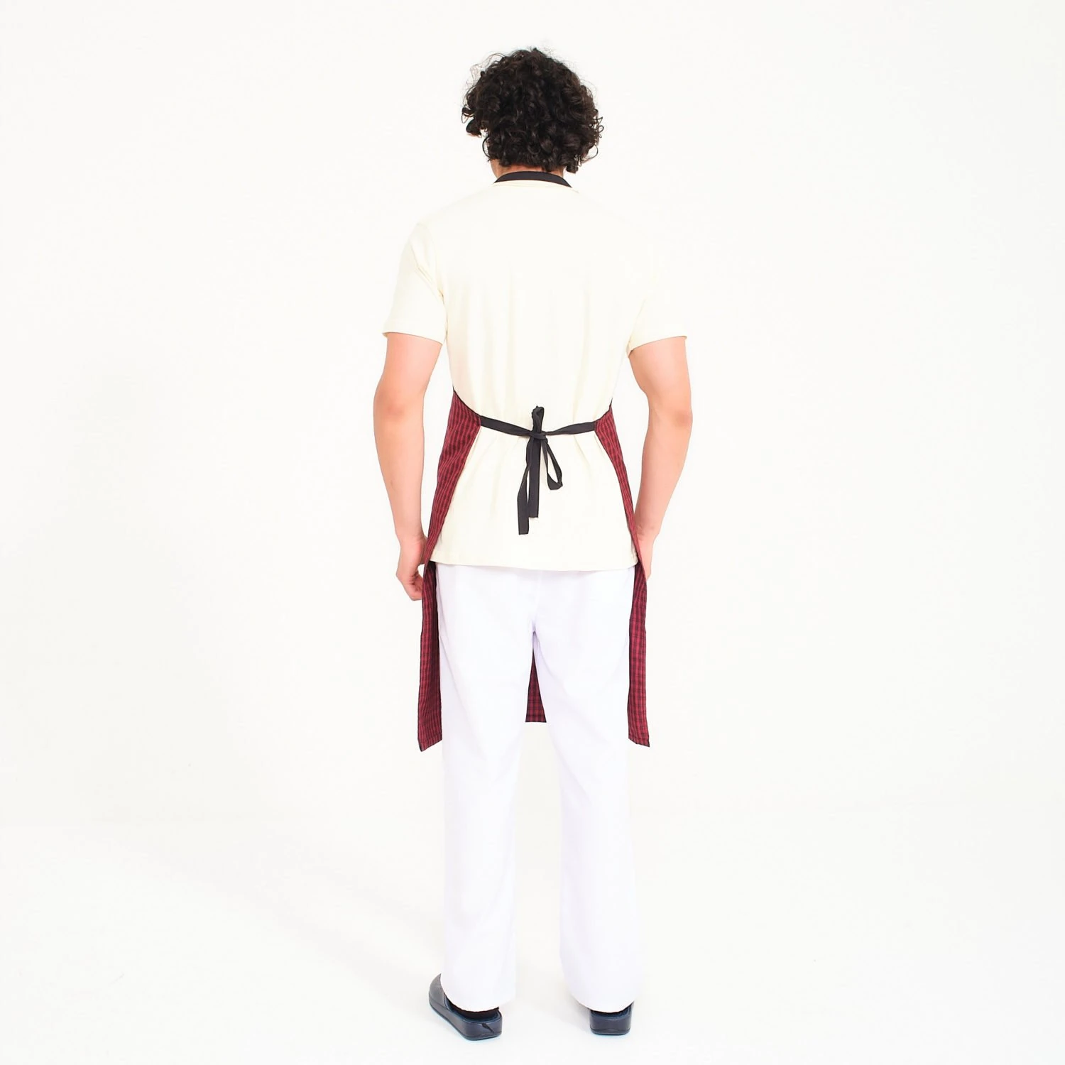 Kırmızı Ekose Desenli Askılı Önlük