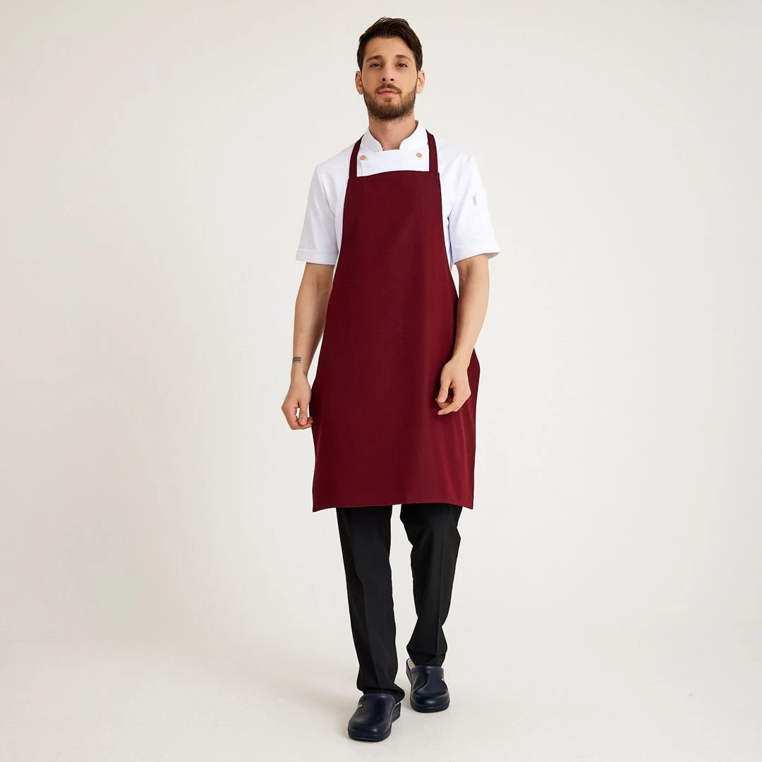 Bordo Geniş Kuşak Askılı Önlük