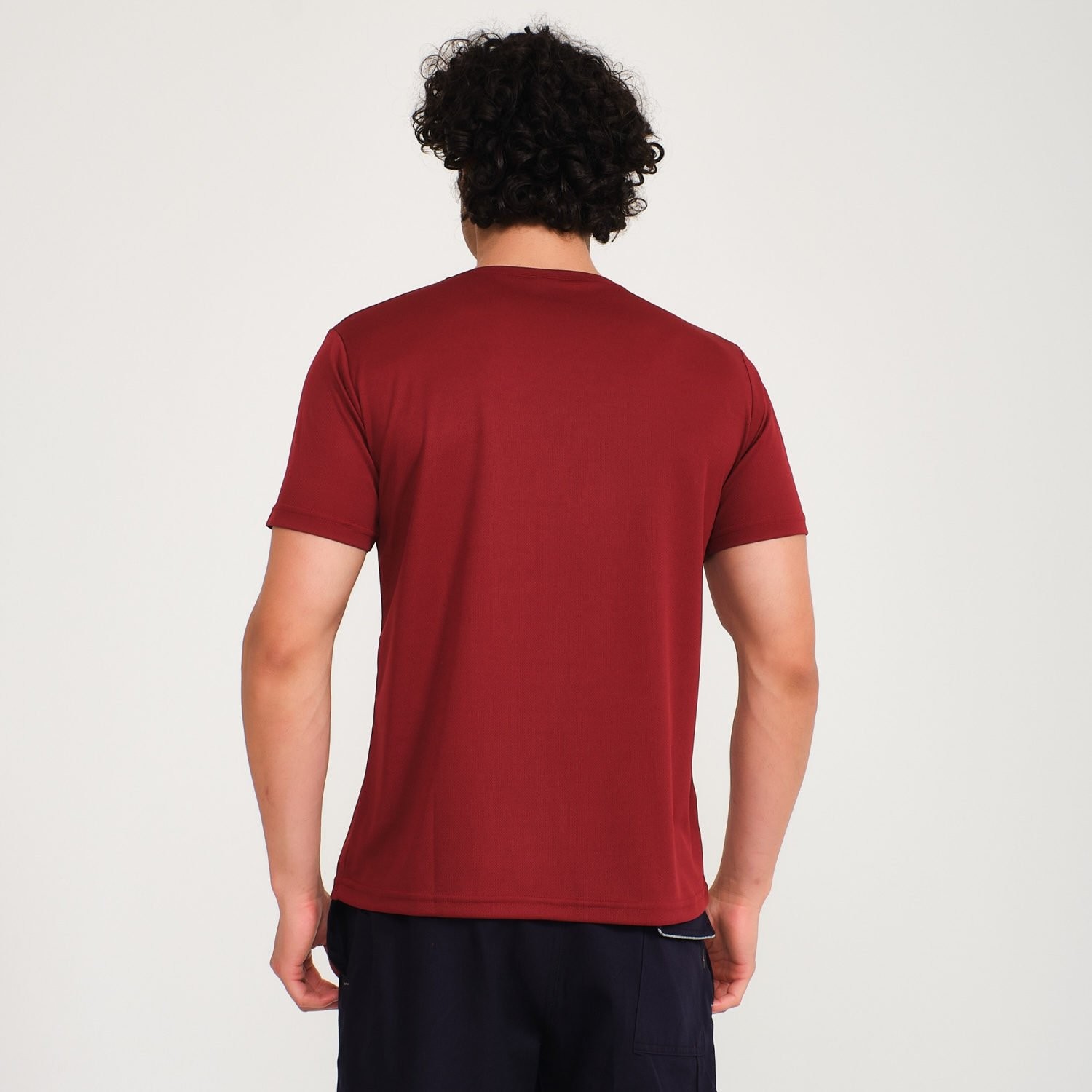 Bordo Forma Kumaş V Yaka İş Tişörtü