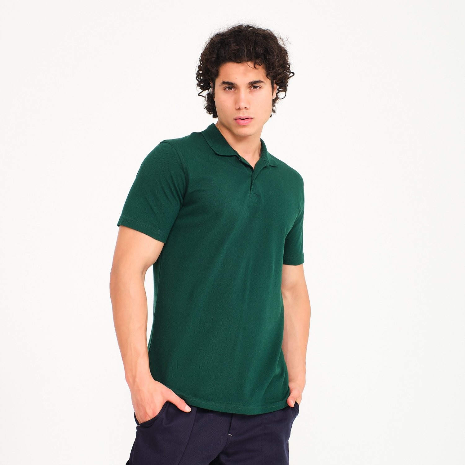 Benetton Yeşili Polo Yaka Kısa Kol İş Tişörtü