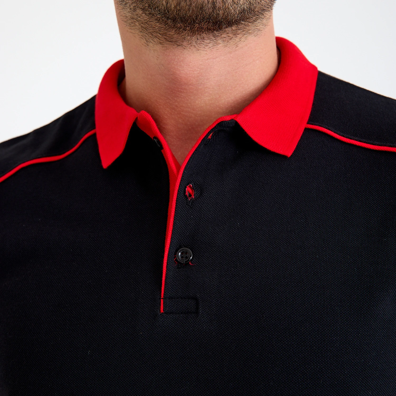 Lacivert Kısa Kol Siyah Polo Yaka İş Tişörtü