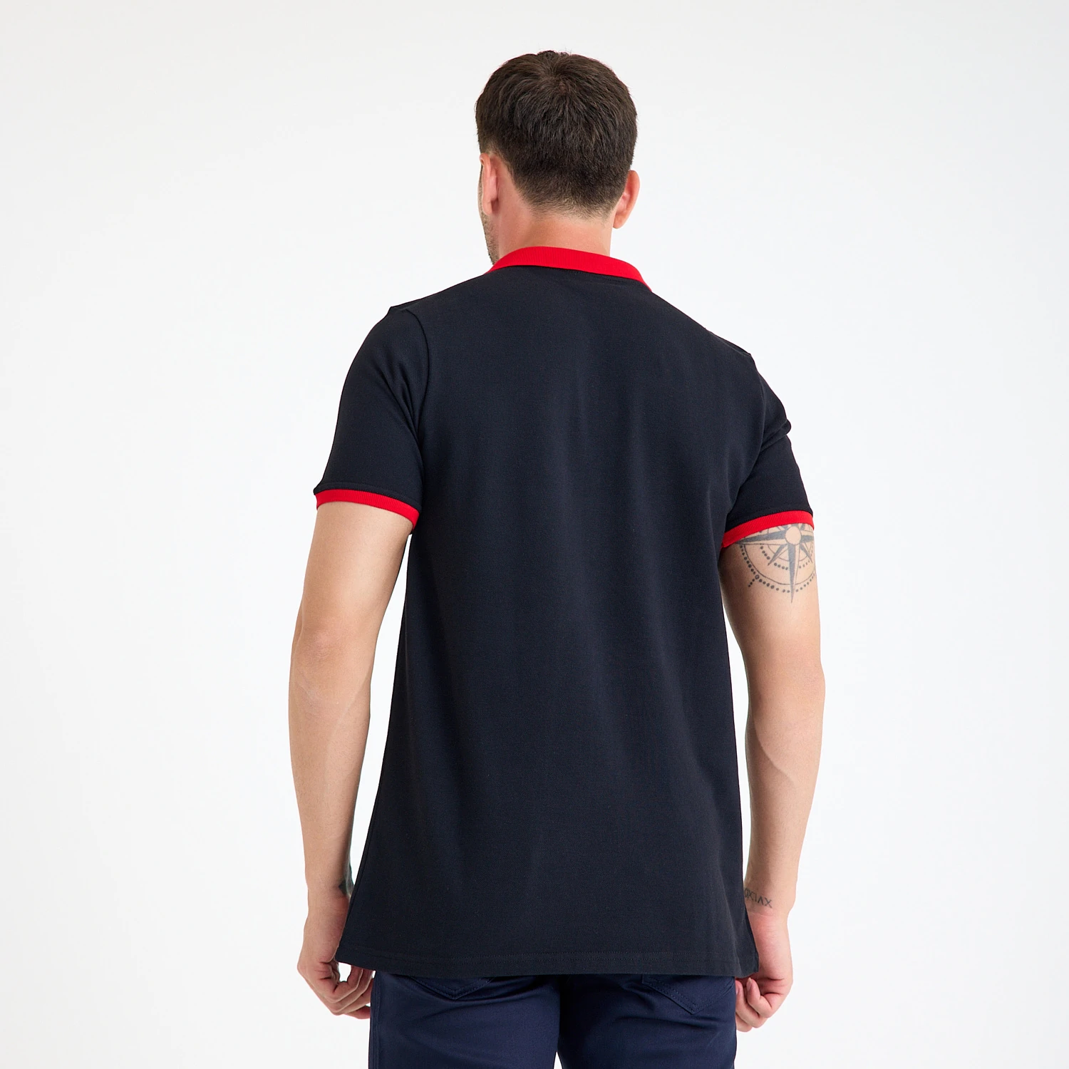 Lacivert Kısa Kol Siyah Polo Yaka İş Tişörtü