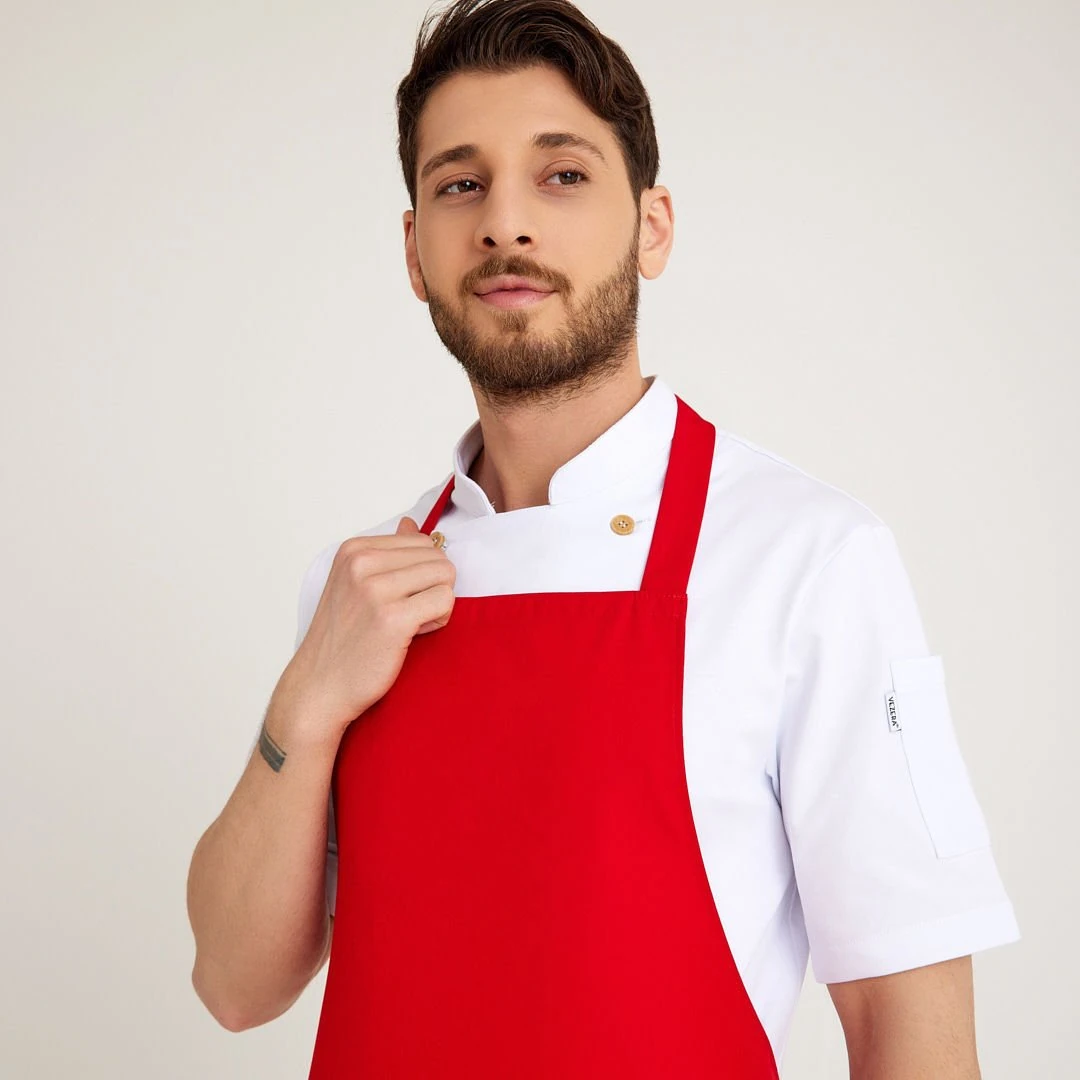 Kırmızı Geniş Kuşak Askılı Önlük